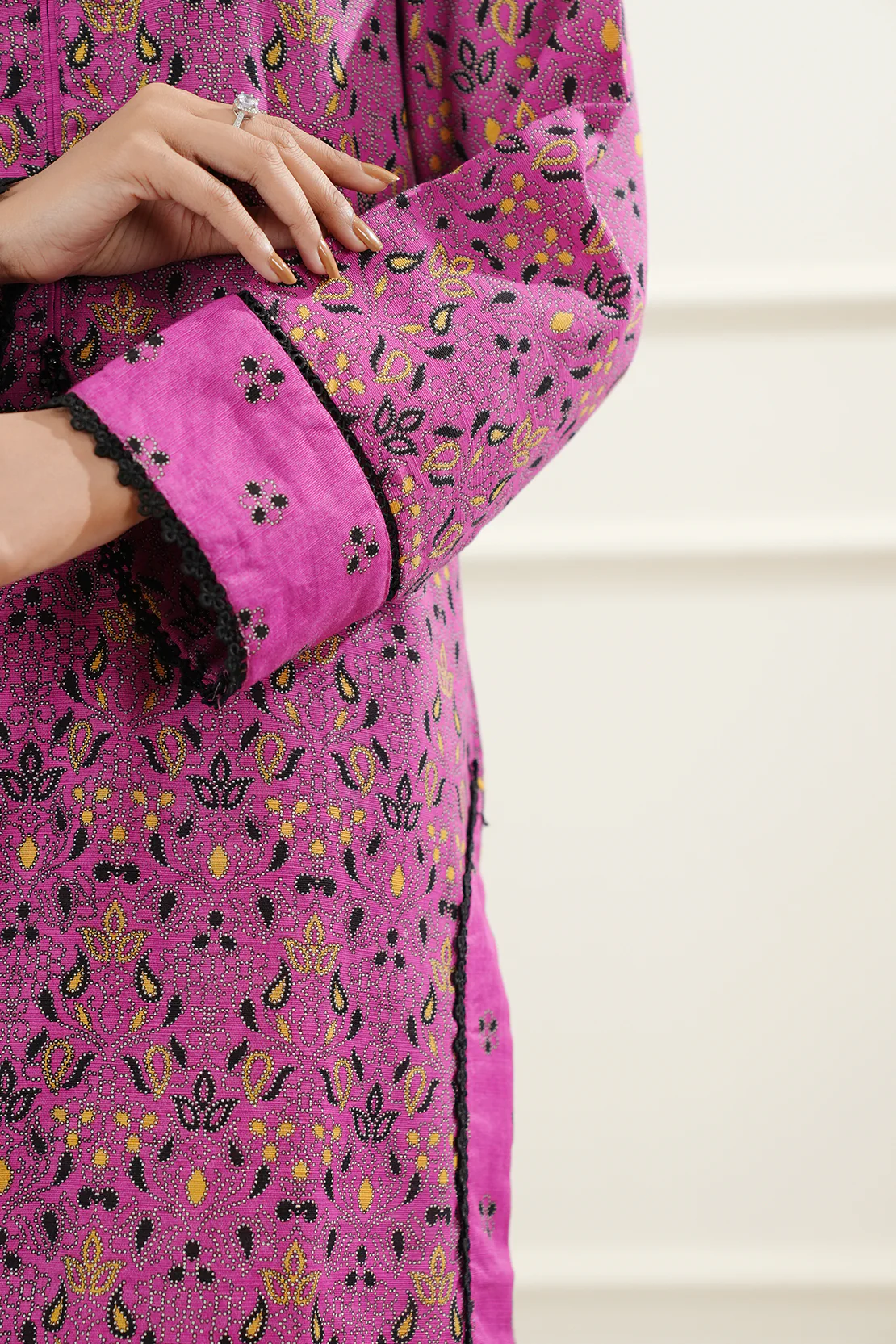 Printed Khaddar Stitched Shirt - Image 8