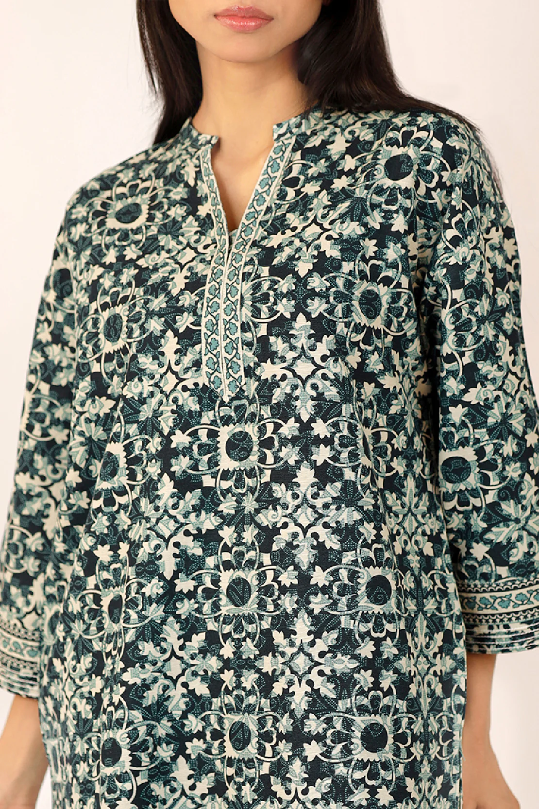 Printed Khaddar Stitched Shirt