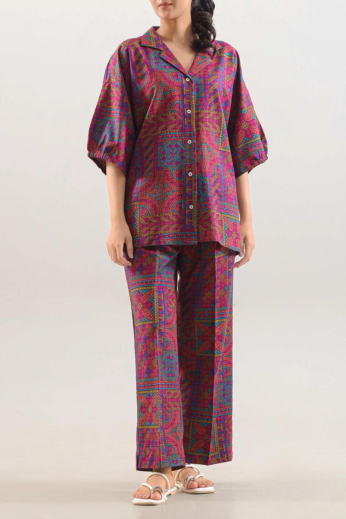 Printed Khaddar Stitched Shirt