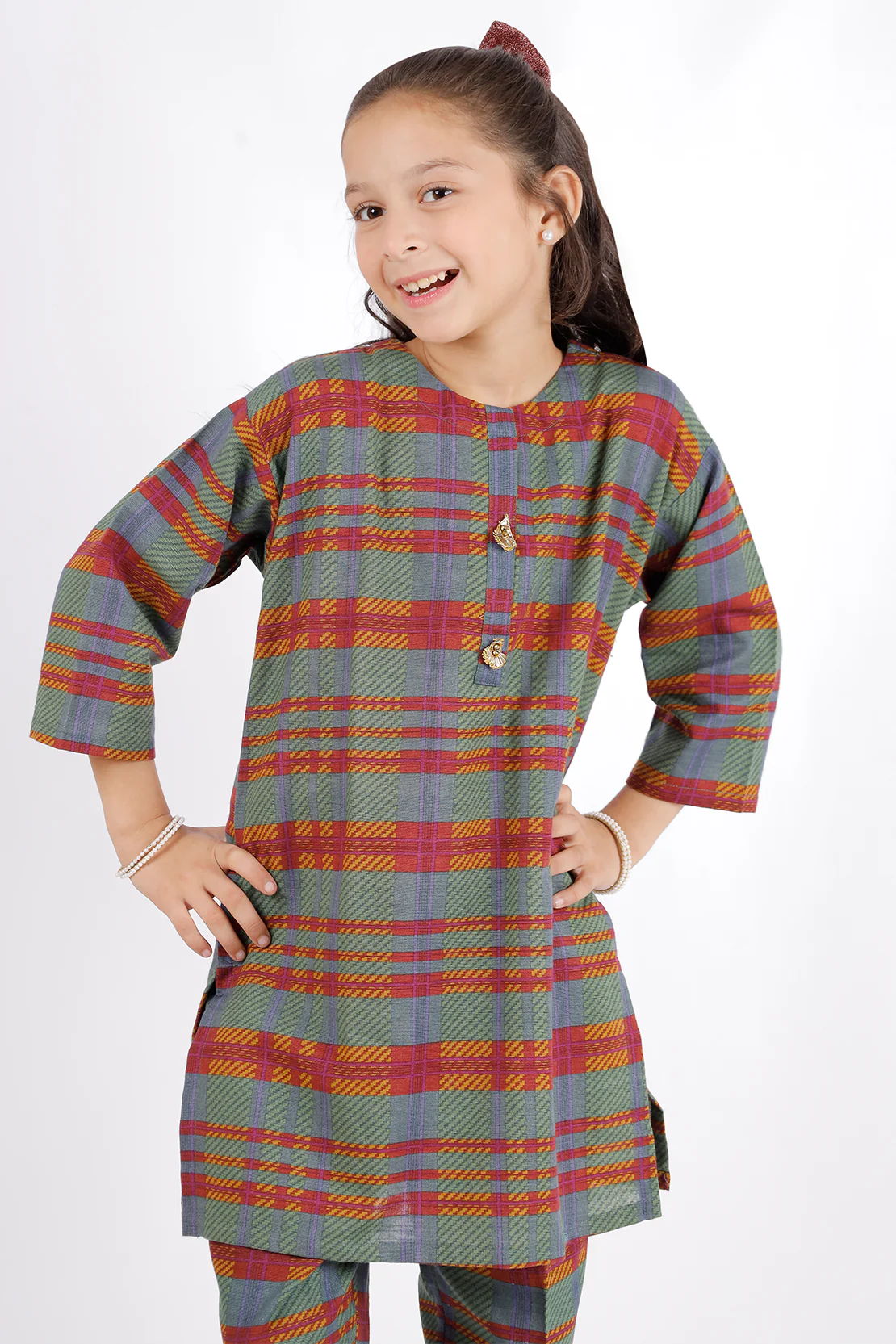 Printed Khaddar Stitched Shirt/Trouser For Kids - Image 3