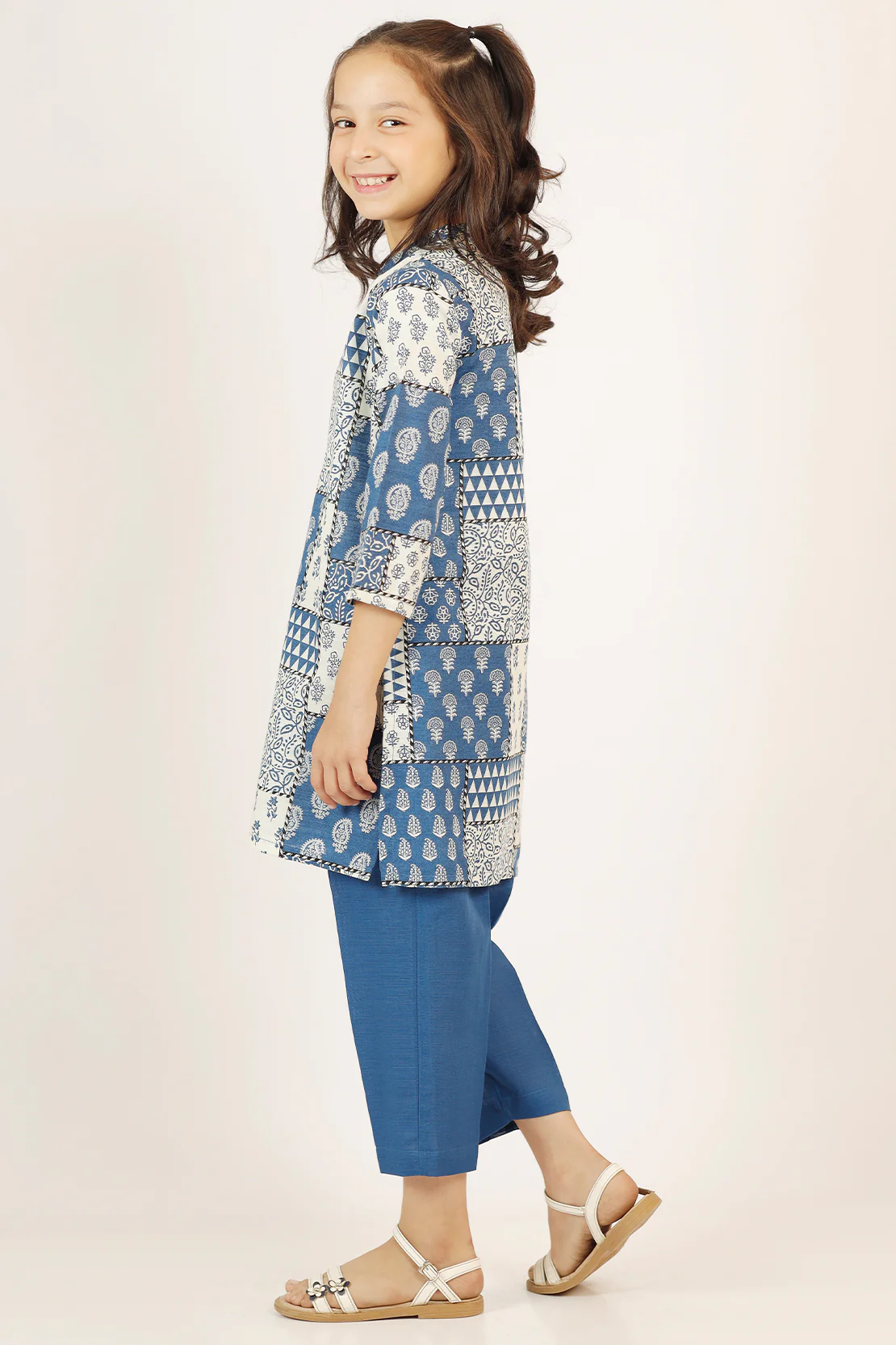 Printed Khaddar Stitched Shirt/Trouser For Kids - Image 3