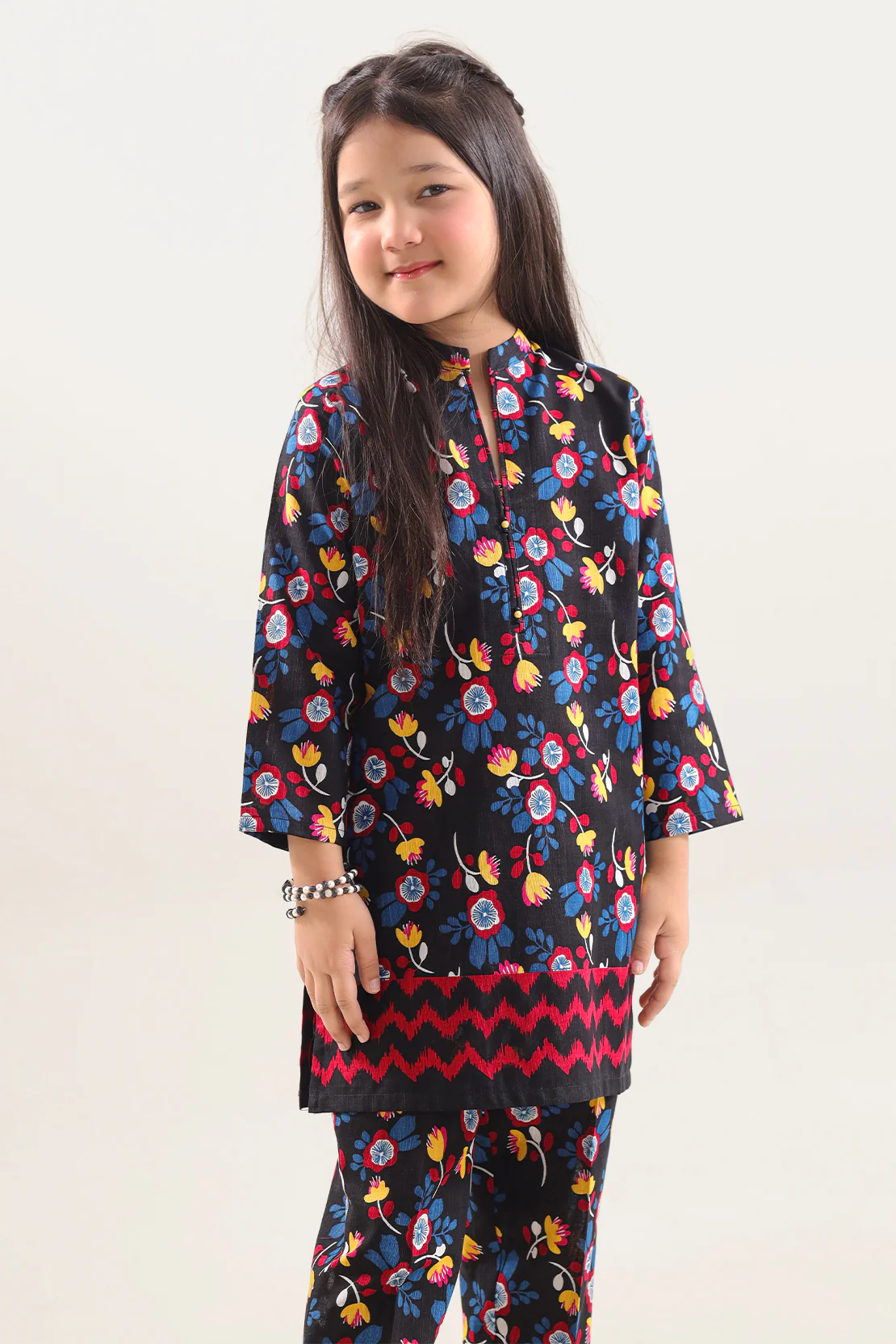 Printed Khaddar Stitched Shirt/Trouser For Kids - Image 2