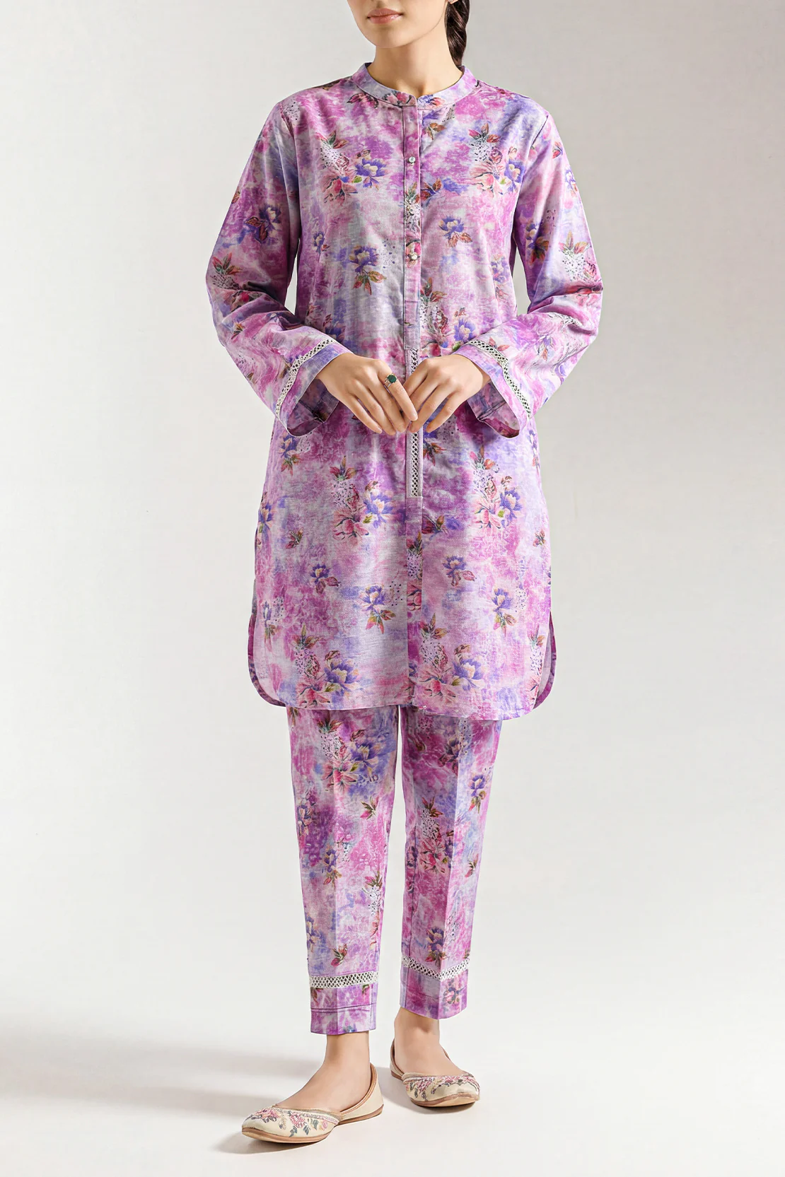 Printed Khaddar Stitched Shirt
