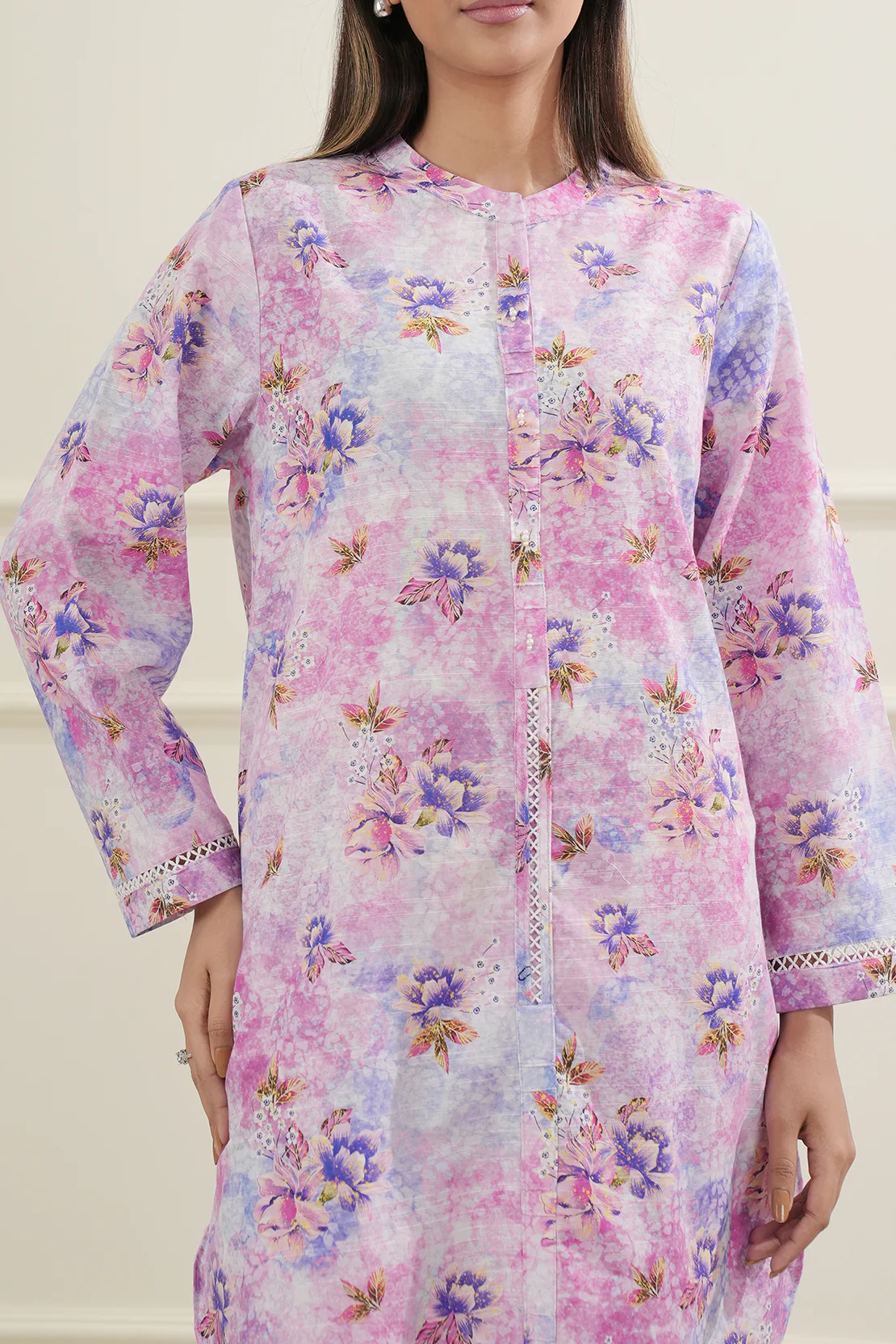 Printed Khaddar Stitched Shirt - Image 6