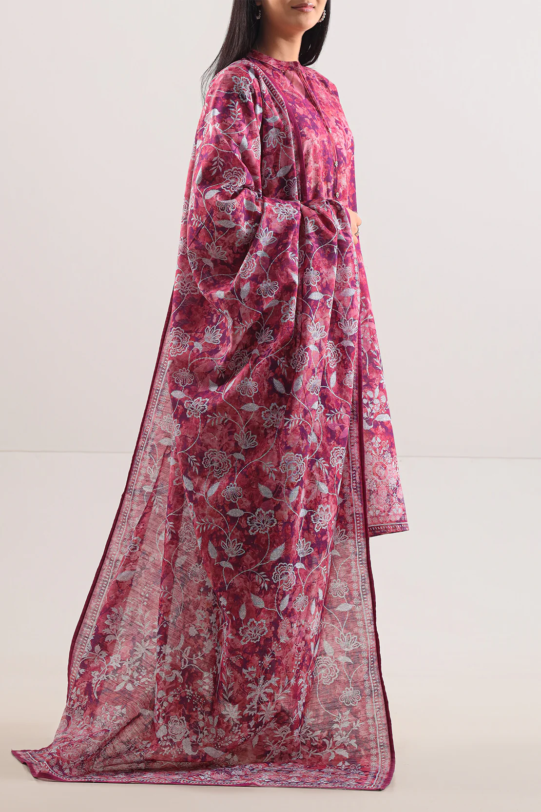 Printed Khaddar Stitched Shirt - Image 2
