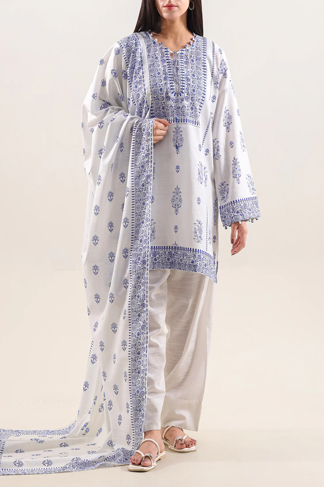 Printed Khaddar Stitched Shirt