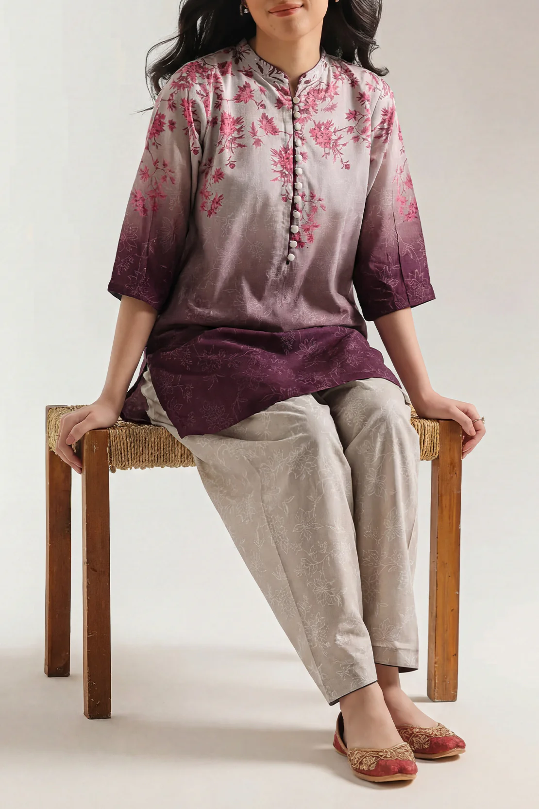 Printed Khaddar Stitched Shirt