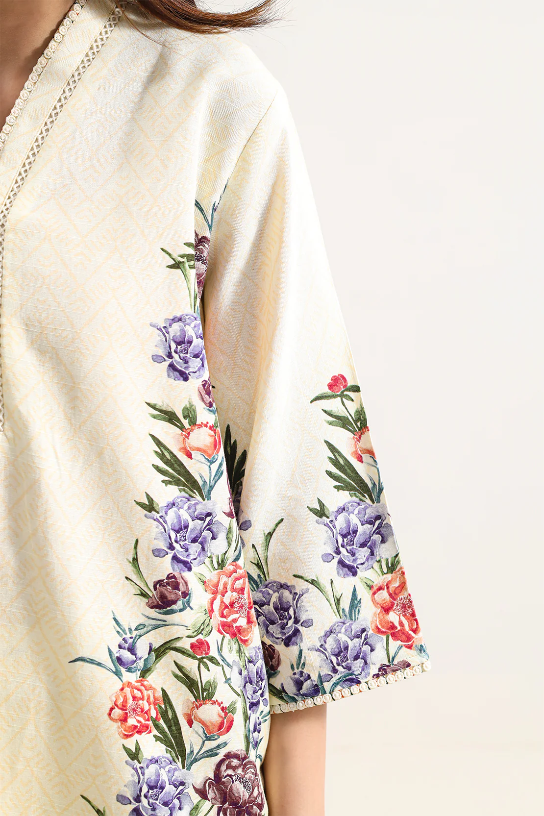 Printed Khaddar Stitched Shirt - Image 5