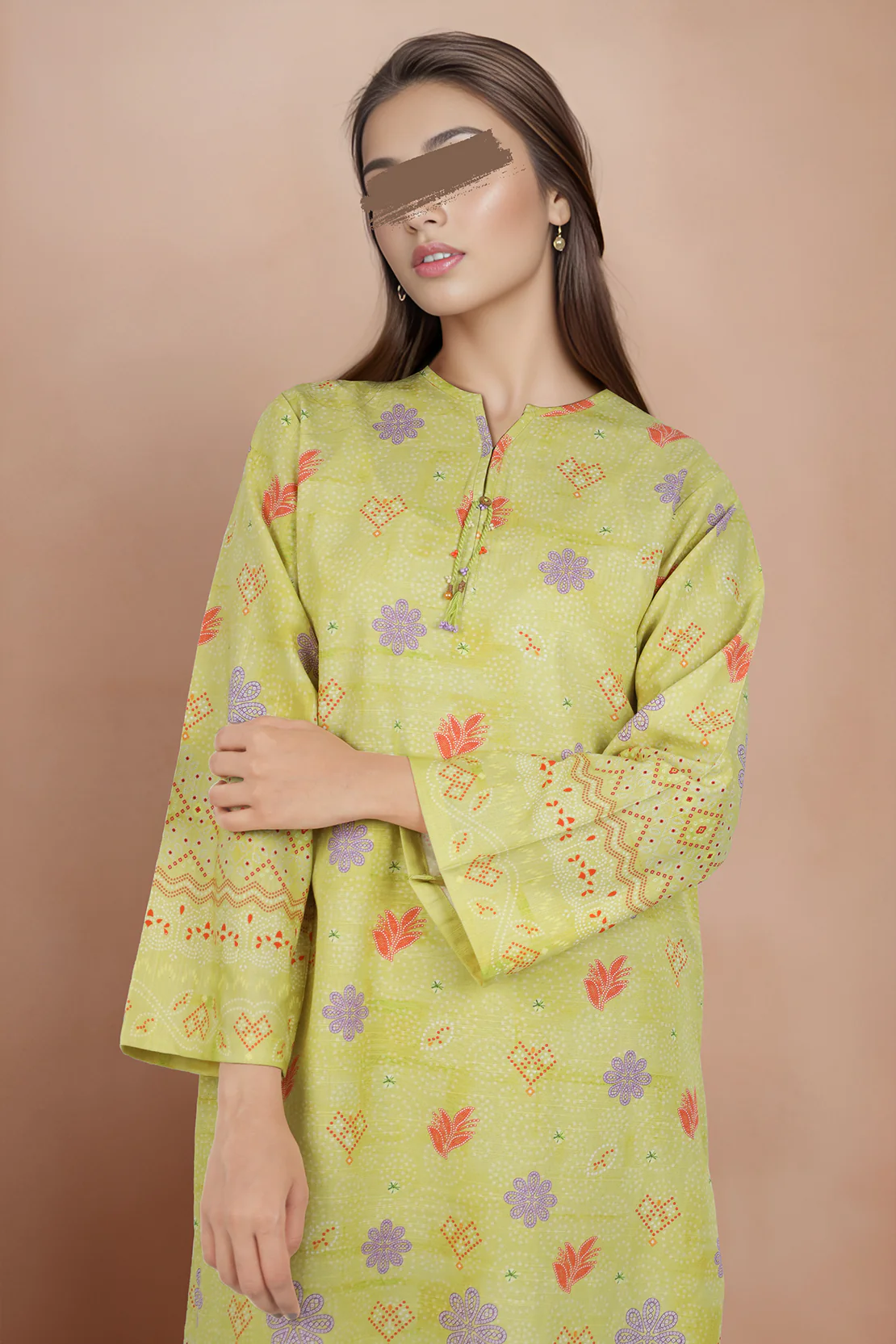 Printed Soft Khaddar Stitched 2 Piece (Shirt/Trouser) - Image 3
