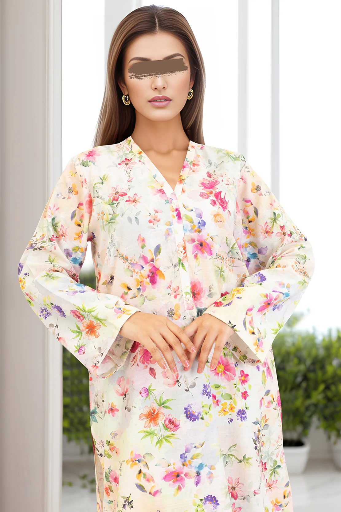 Printed Soft Khaddar Stitched 2 Piece (Shirt/Trouser) - Image 2