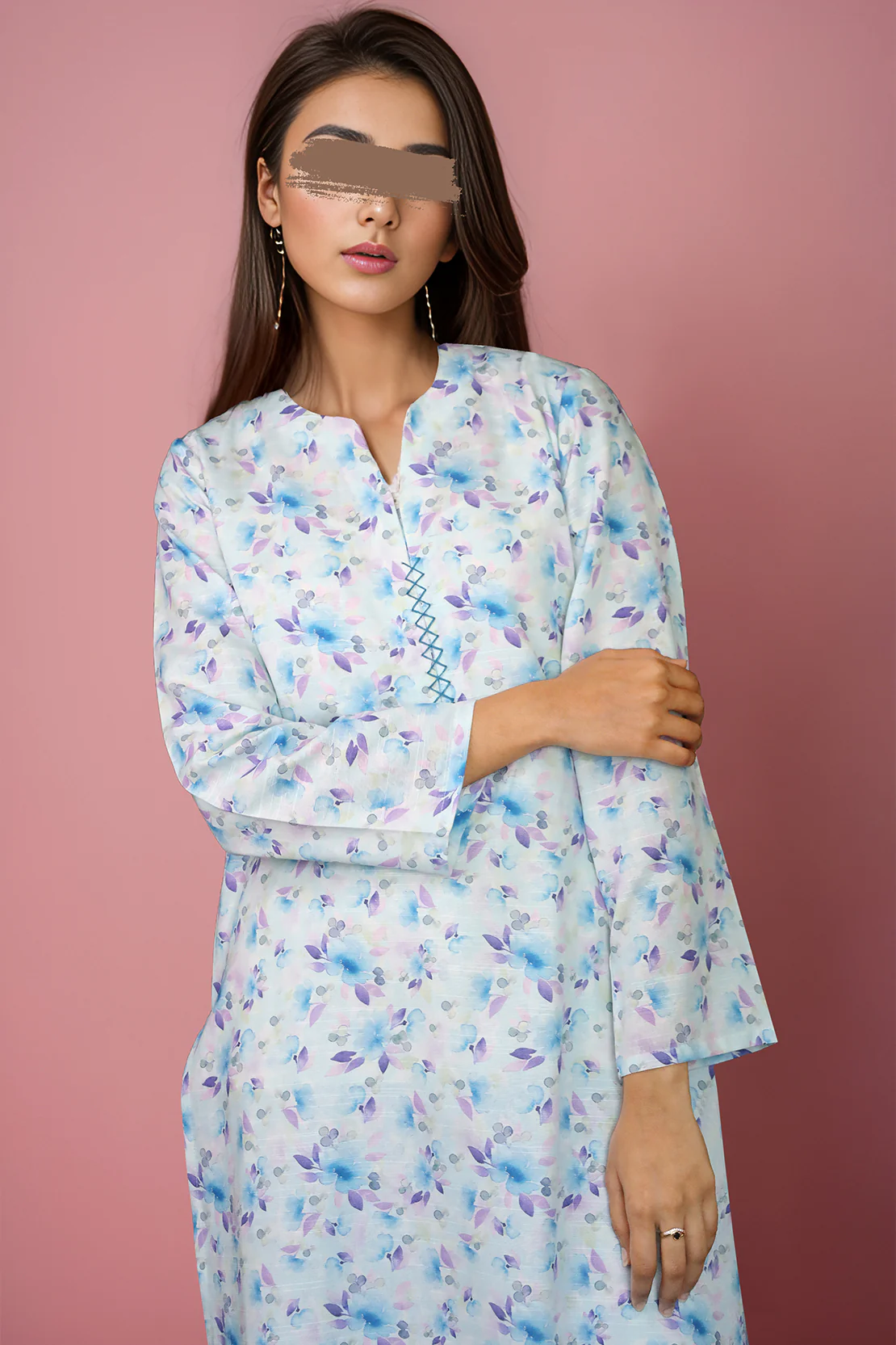 Printed Soft Khaddar Stitched 2 Piece (Shirt/Trouser) - Image 2