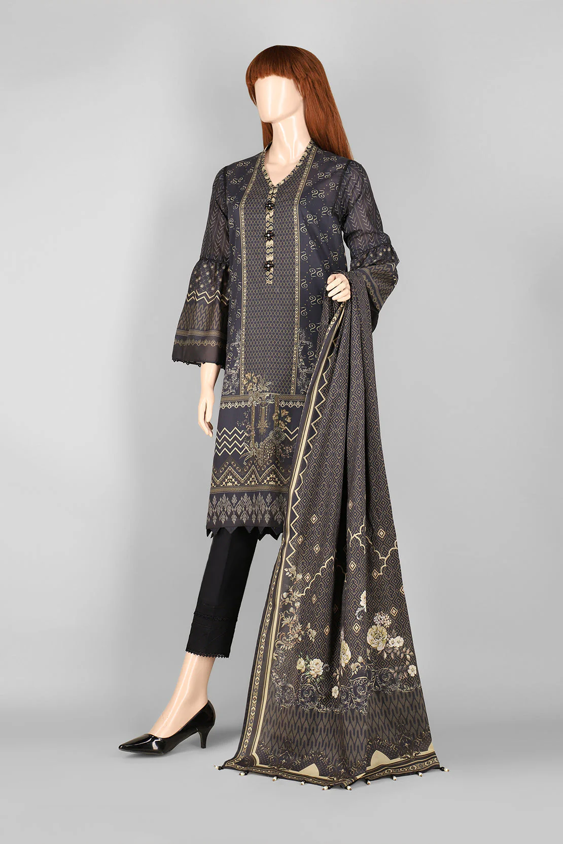 Unstitched Printed Lawn Shirt - Image 3