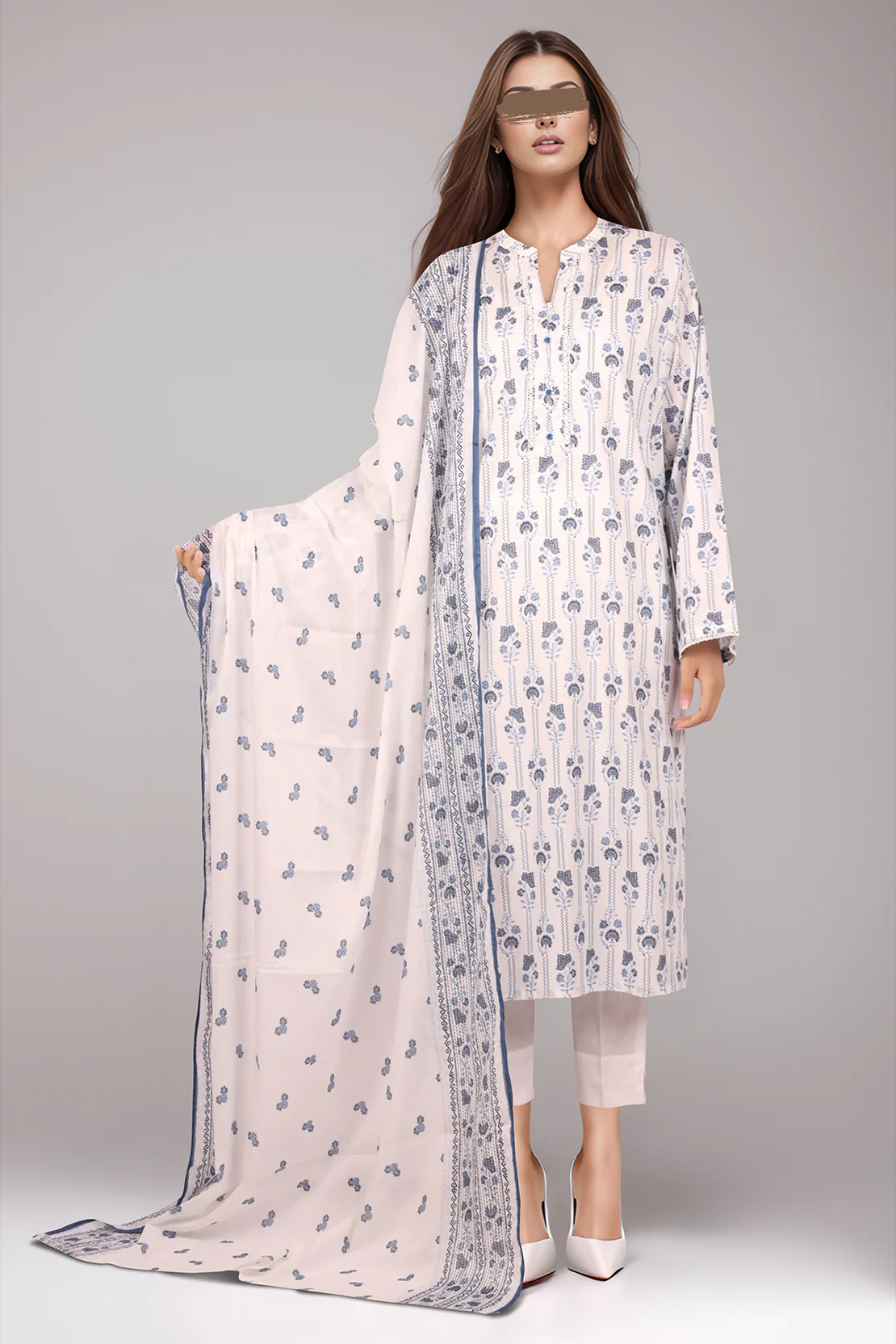 Printed Lawn Stitched 2 Piece (Shirt/Dupatta) - Image 2