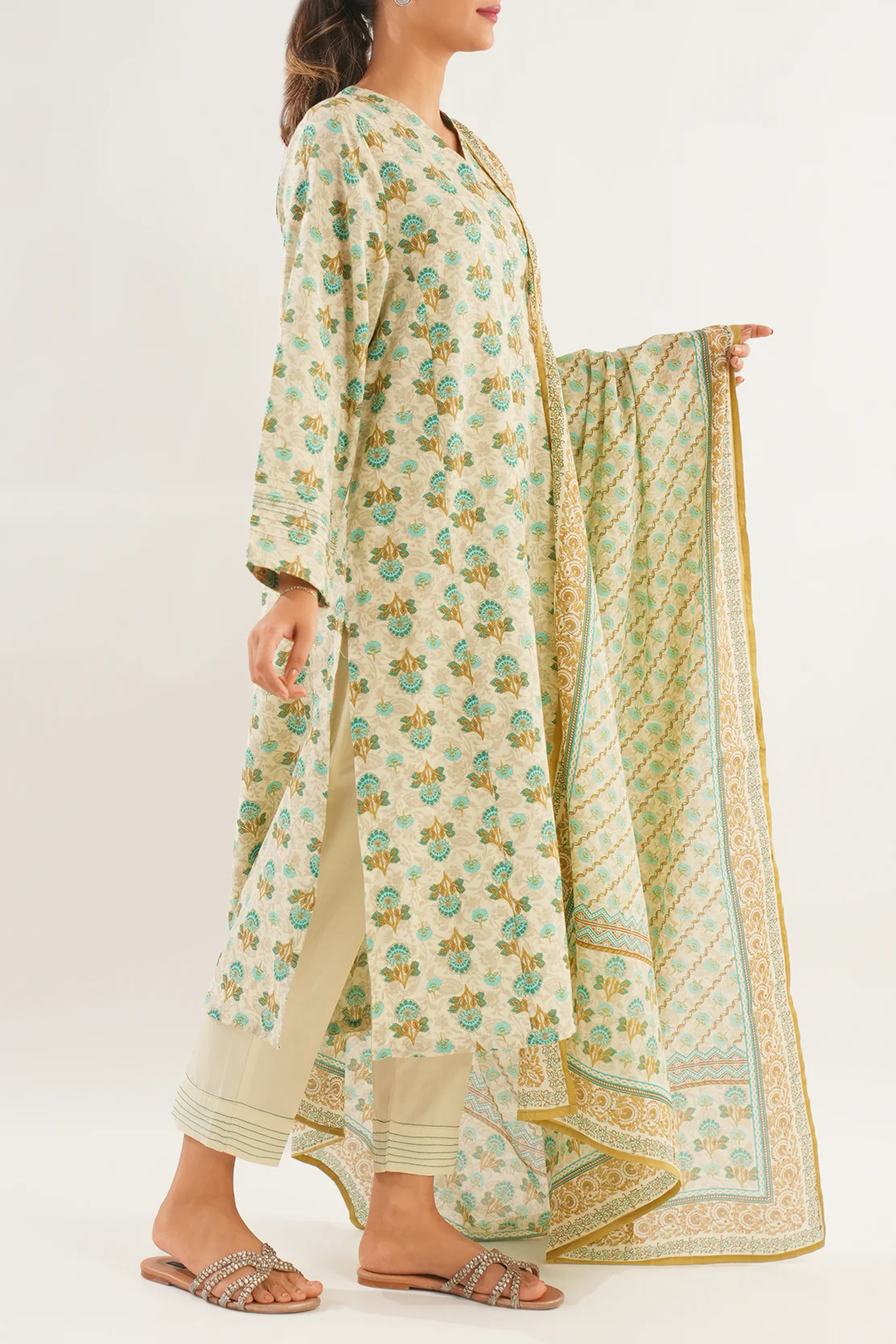 Printed Lawn Stitched 2 Piece (Shirt/Dupatta) - Image 3