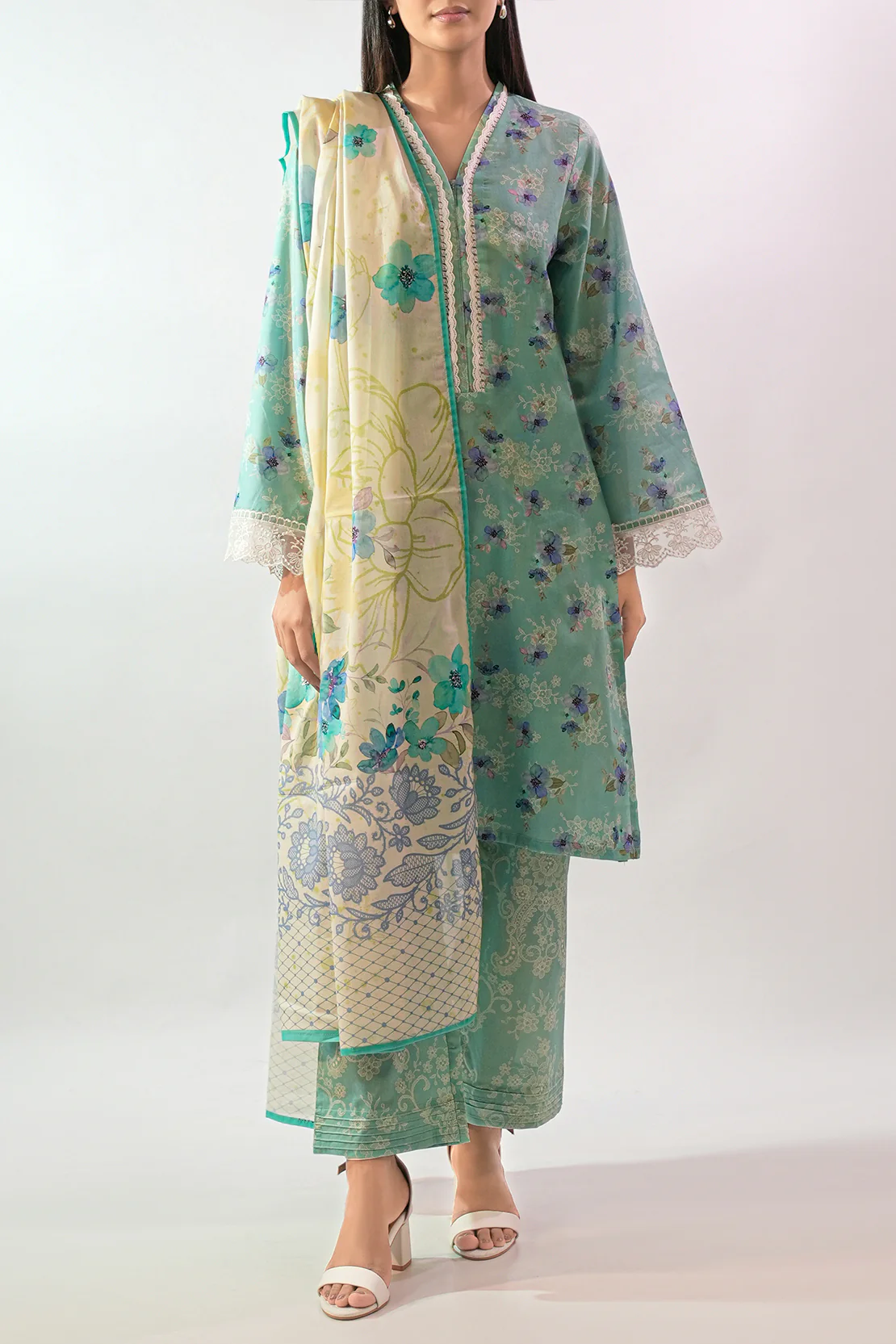 Printed Lawn Stitched 2 Piece (Shirt/Trouser)
