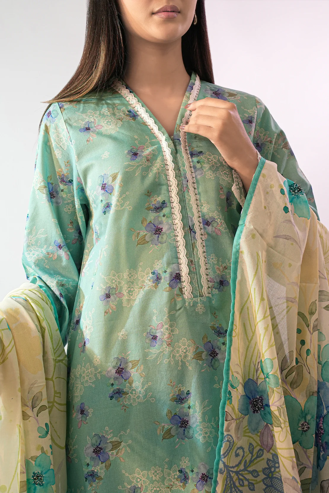 Printed Lawn Stitched 2 Piece (Shirt/Trouser) - Image 6
