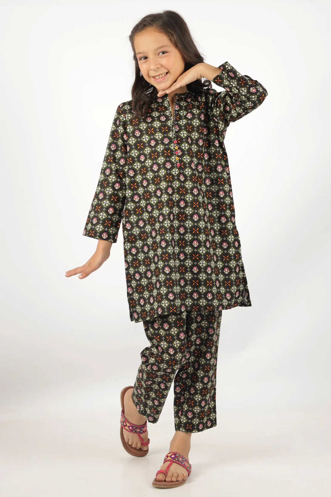 Printed Lawn Stitched 2 Piece (Shirt/Trouser) For Kids