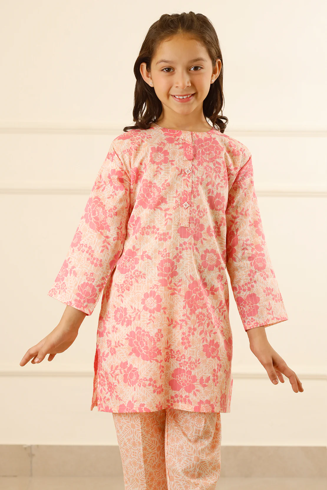 Printed Lawn Stitched 2 Piece (Shirt/Trouser) For Kids - Image 5
