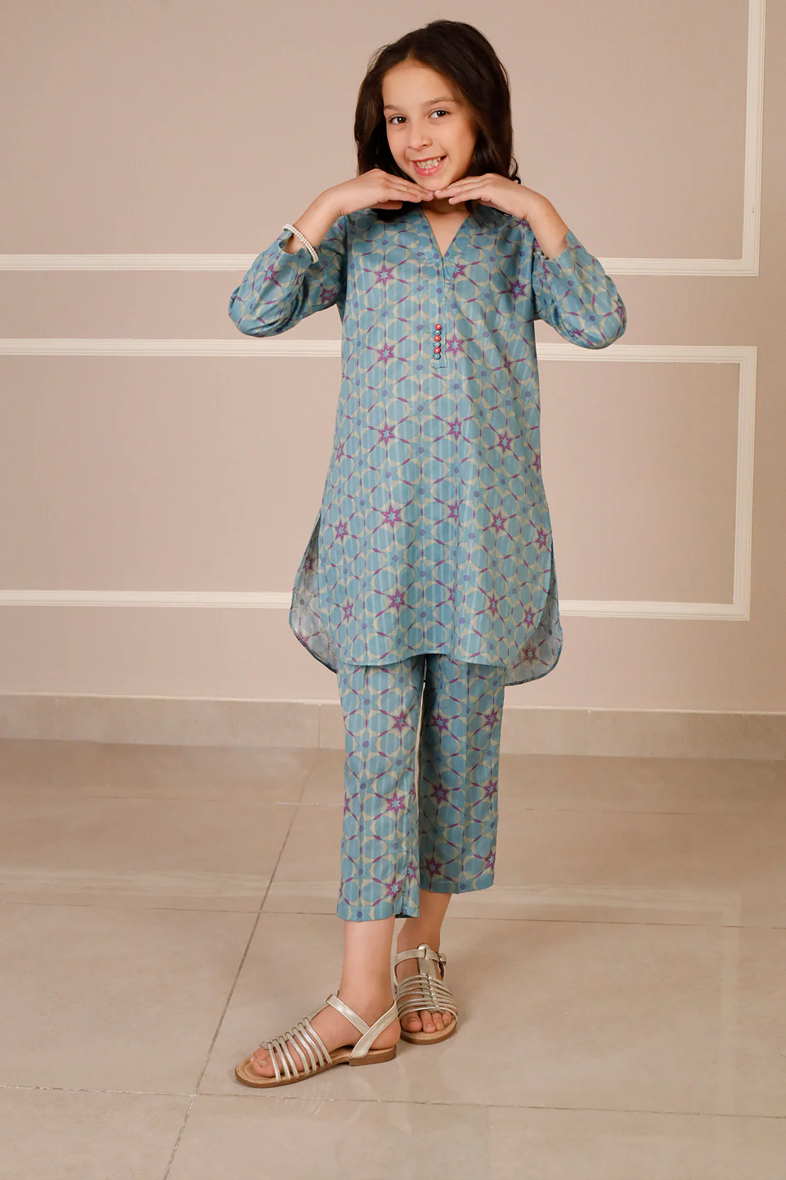 Printed Lawn Stitched 2 Piece (Shirt/Trouser) For Kids - Image 3