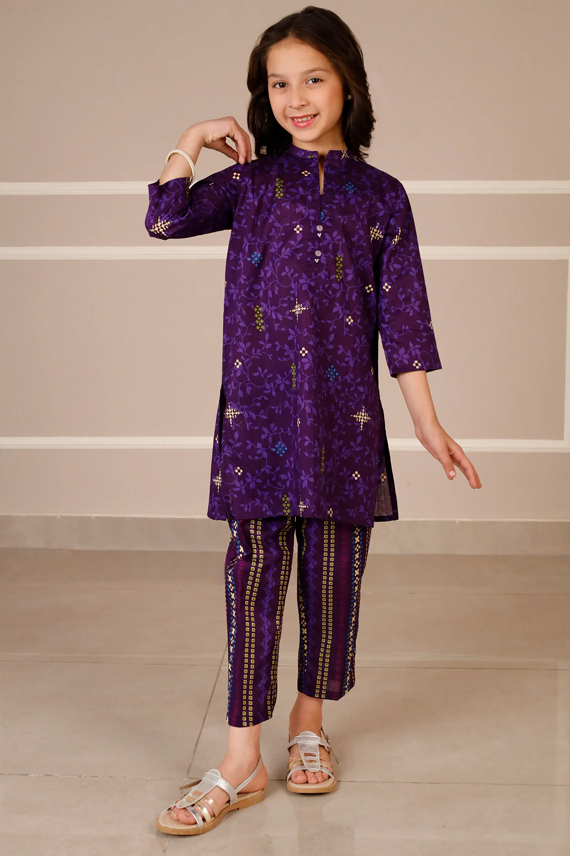Printed Lawn Stitched 2 Piece (Shirt/Trouser) For Kids - Image 5
