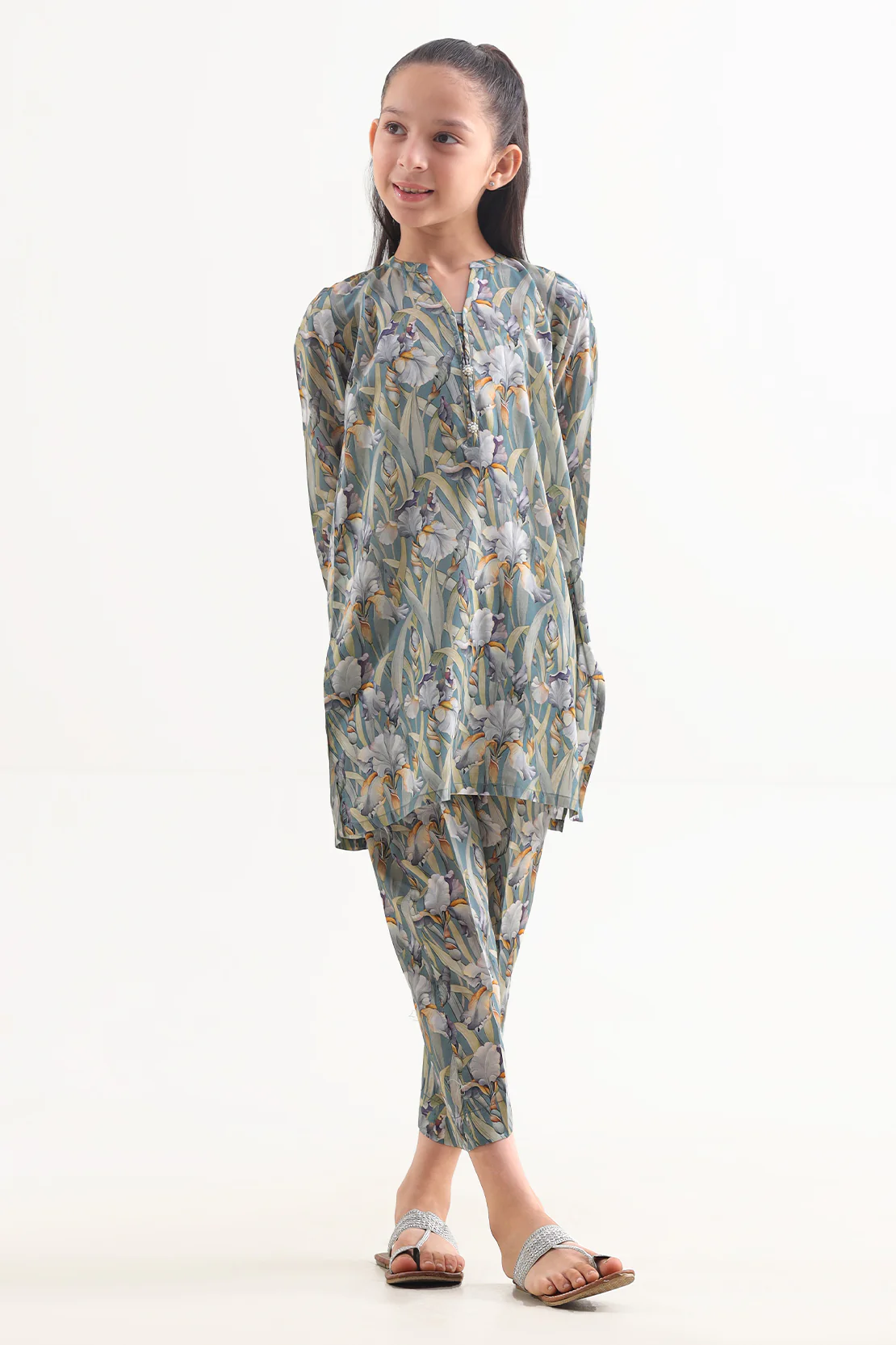 Printed Arabic Premium Lawn Stitched 2 Piece (Shirt/Trouser) For Kids