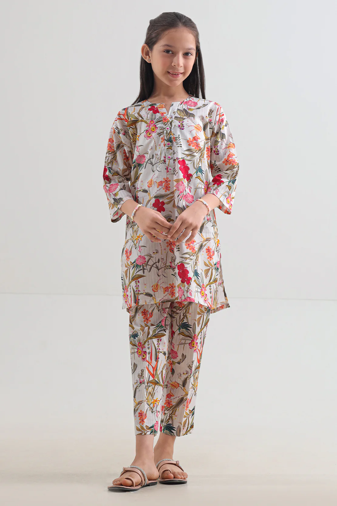 Printed Lawn Stitched 2 Piece (Shirt/Trouser) For Kids