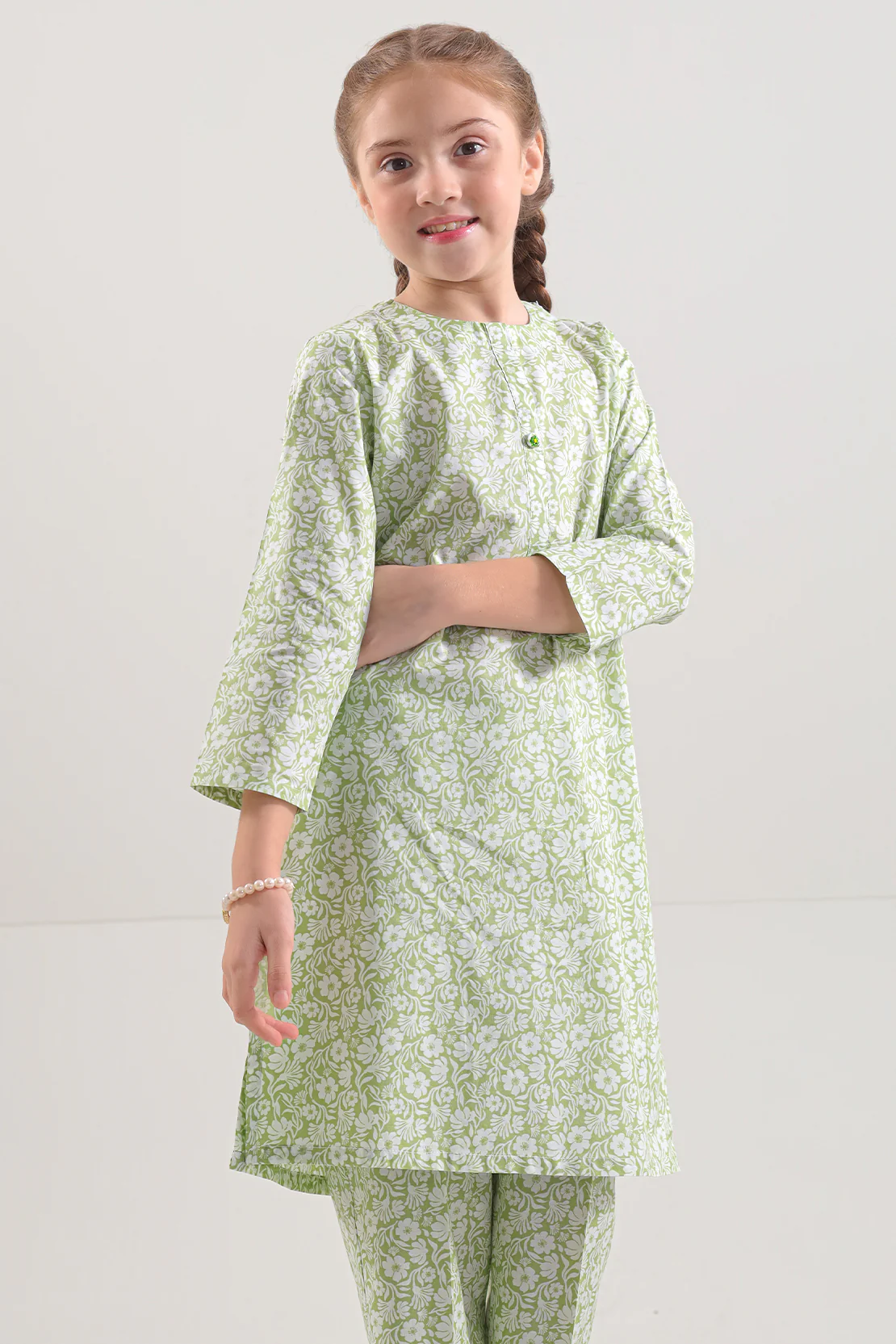 Printed Lawn Stitched 2 Piece (Shirt/Trouser) For Kids - Image 3