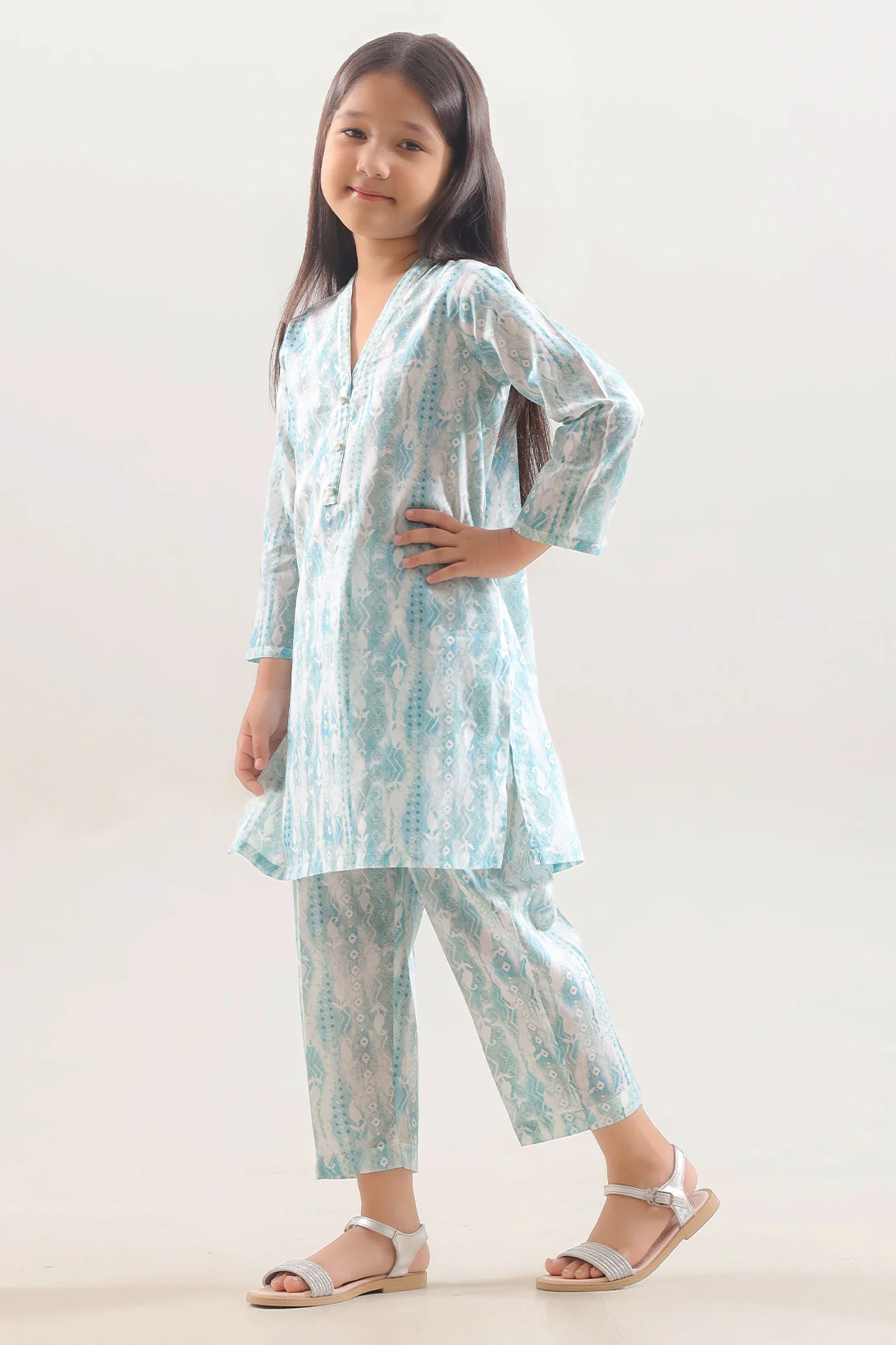 Printed Lawn Stitched 2 Piece (Shirt/Trouser) For Kids - Image 2