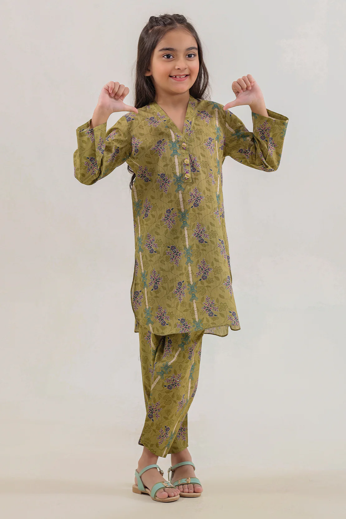 Printed Lawn Stitched 2 Piece (Shirt/Trouser) For Kids