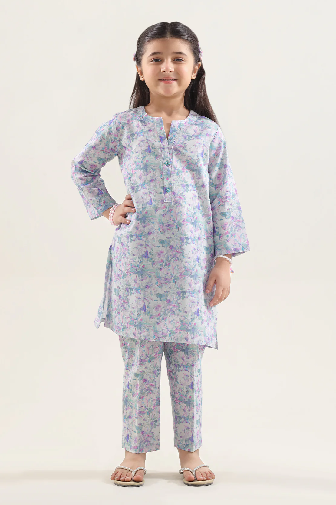 Printed Lawn Stitched 2 Piece (Shirt/Trouser) For Kids