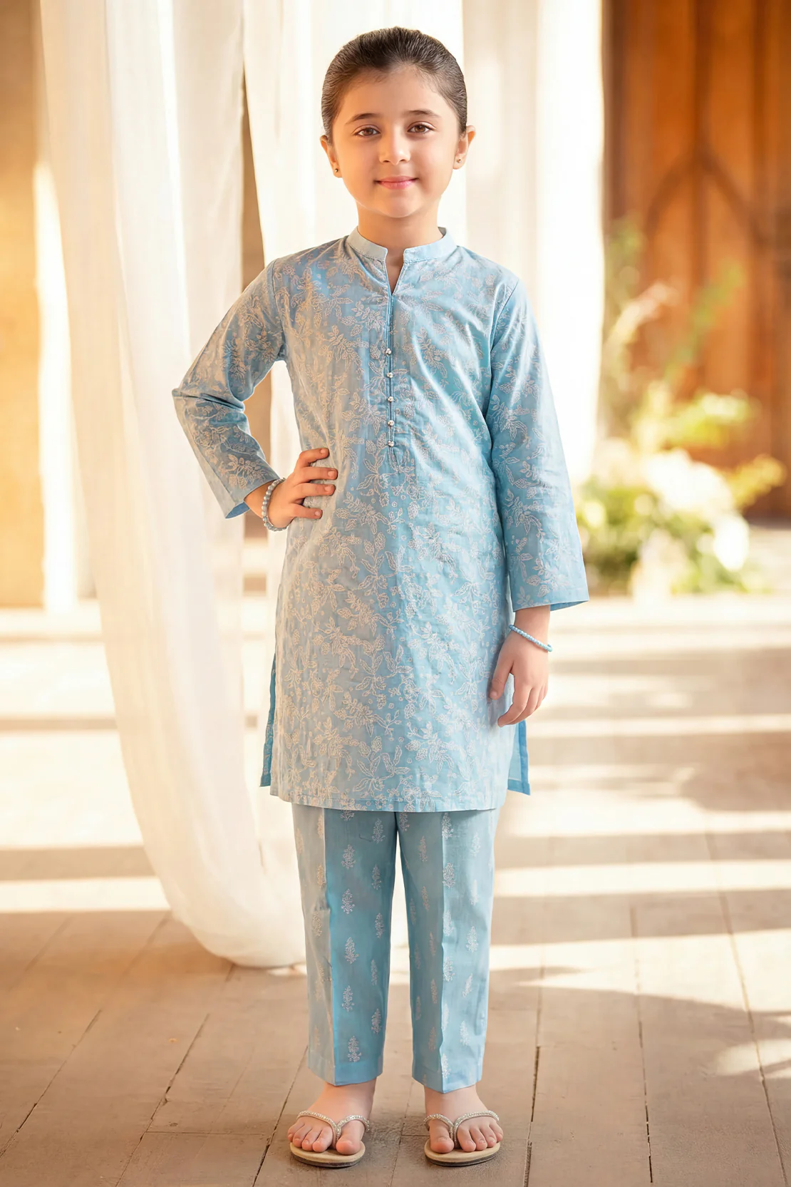 Printed Lawn Stitched 2 Piece (Shirt/Trouser) For Kids