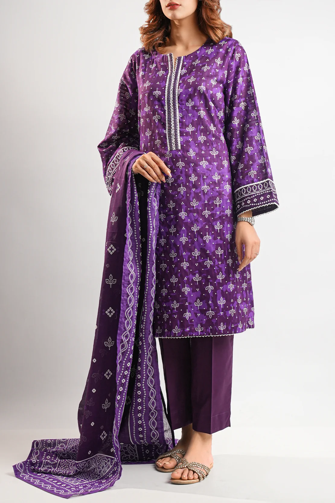Printed Lawn Stitched 2 Piece (Shirt/Trouser) - Image 3