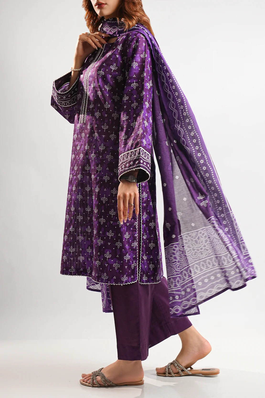 Printed Lawn Stitched 2 Piece (Shirt/Trouser) - Image 4