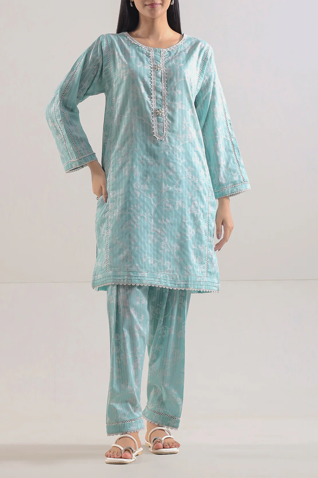 Printed Lawn Stitched 2 Piece (Shirt/Trouser)
