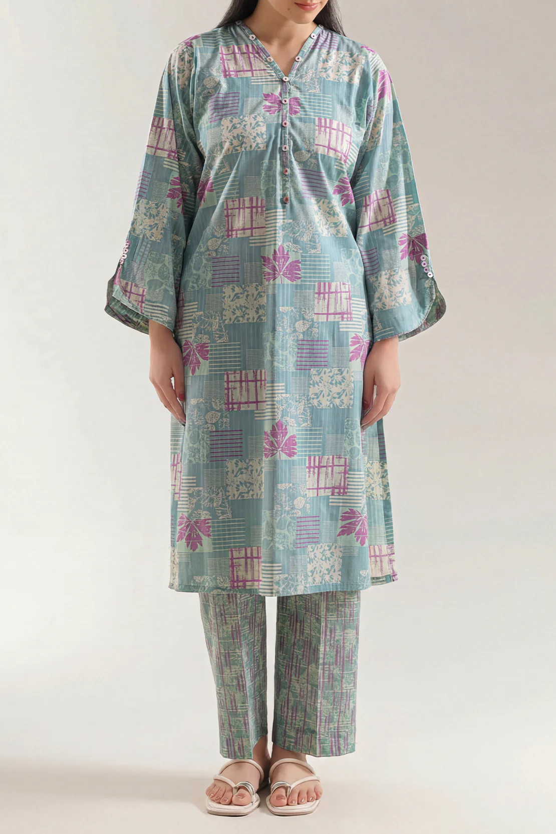 Printed Lawn Stitched 2 Piece (Shirt/Trouser) - Image 2