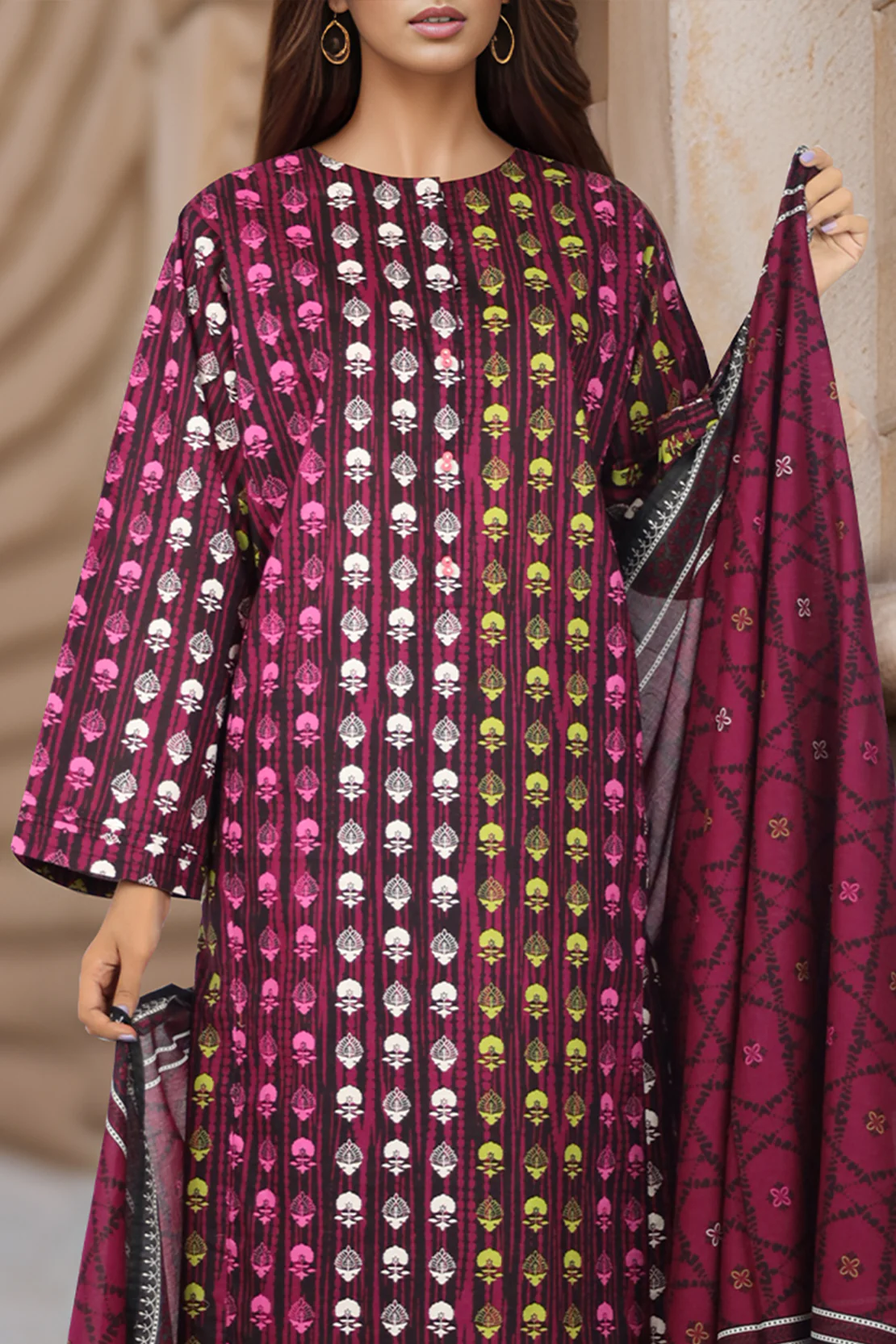 Printed Lawn Stitched 3 Piece