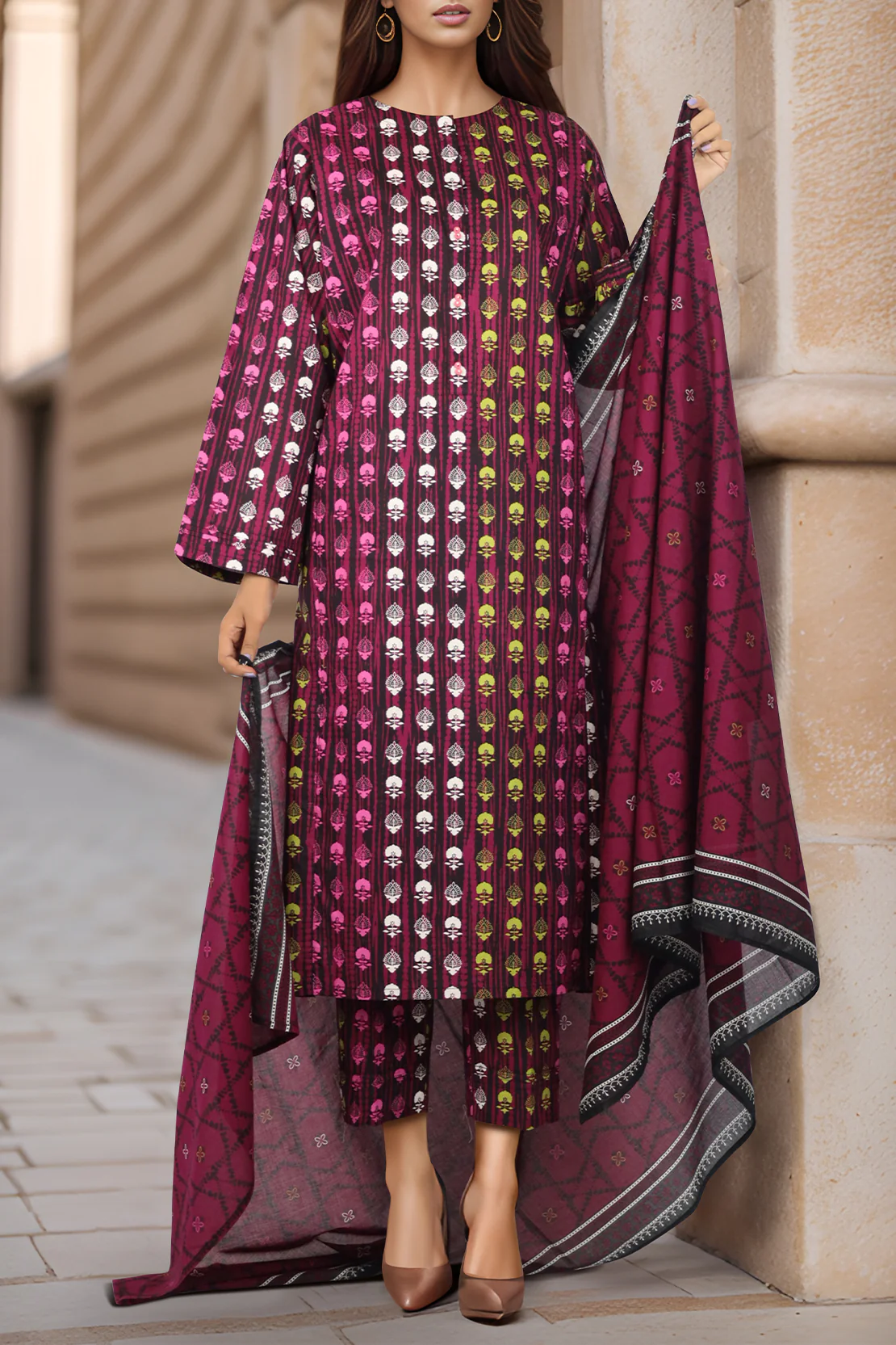 Printed Lawn Stitched 3 Piece - Image 2