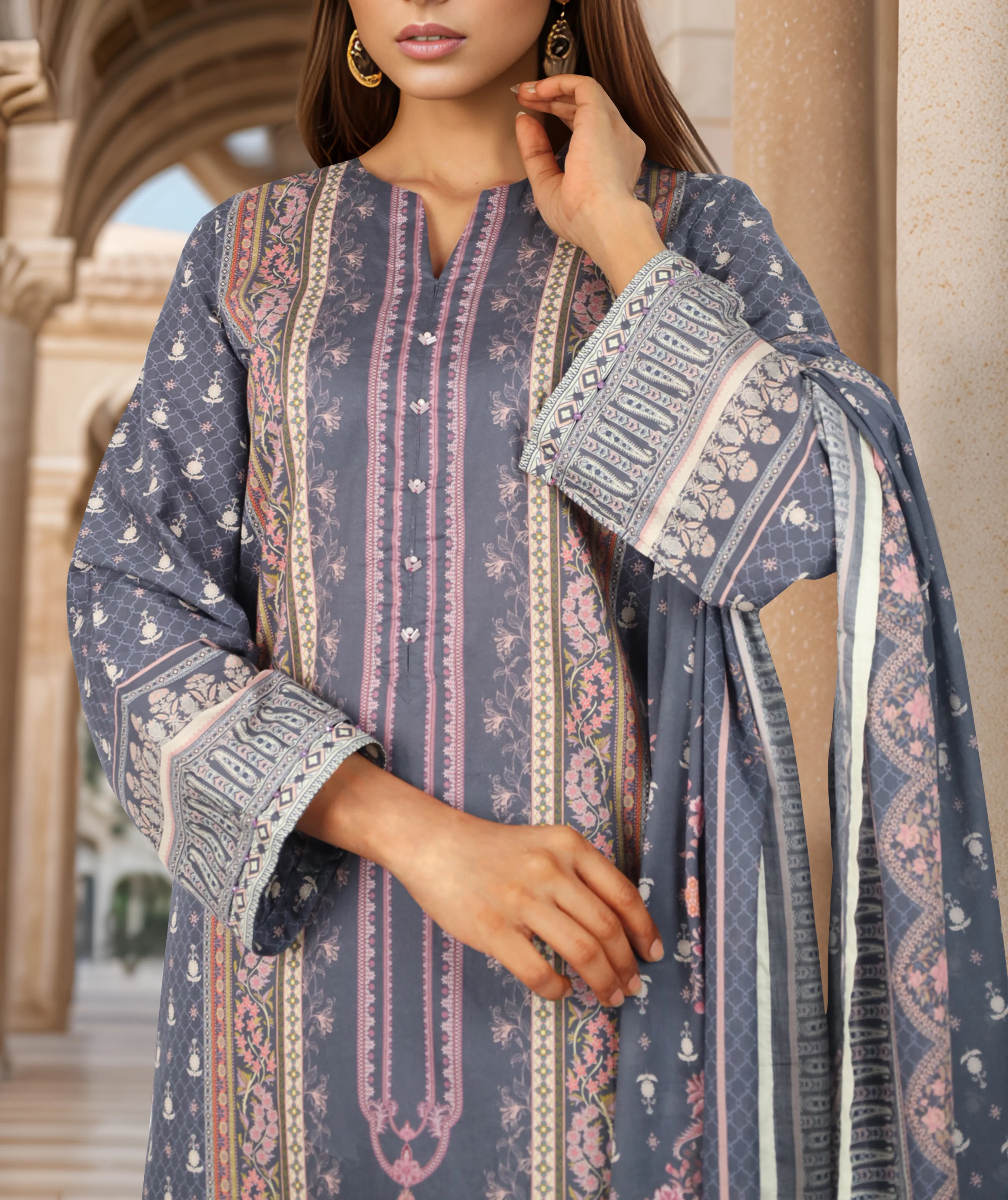 Printed Lawn Stitched 3 Piece