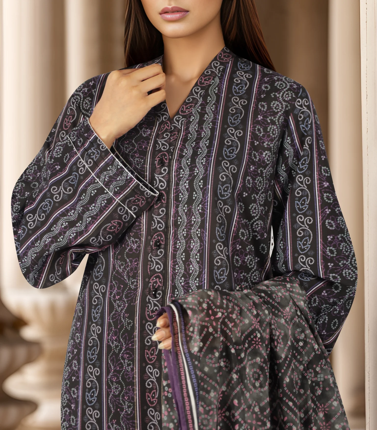 Printed Lawn Stitched 3 Piece