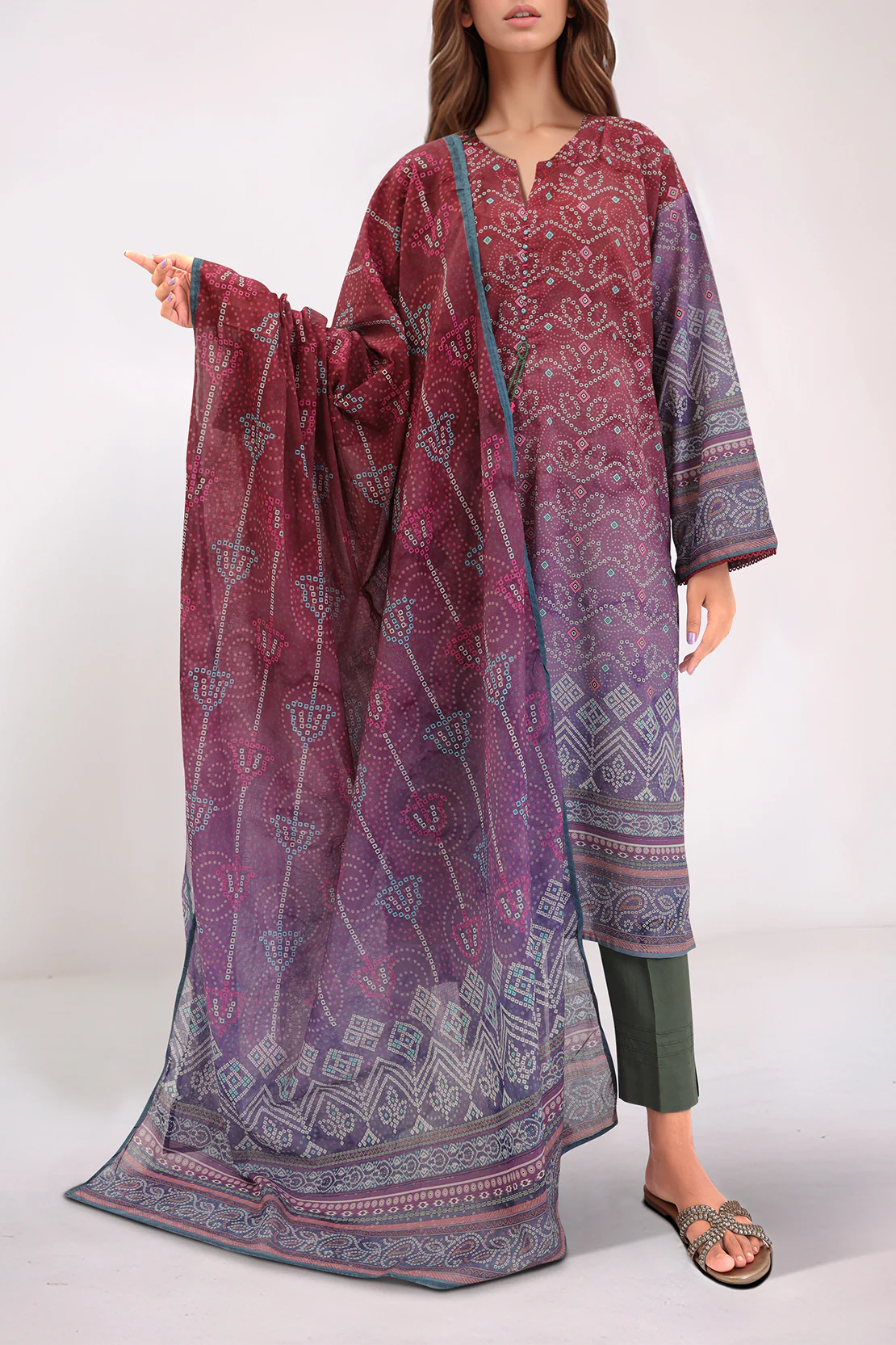 Printed Lawn Stitched 3 Piece - Image 2