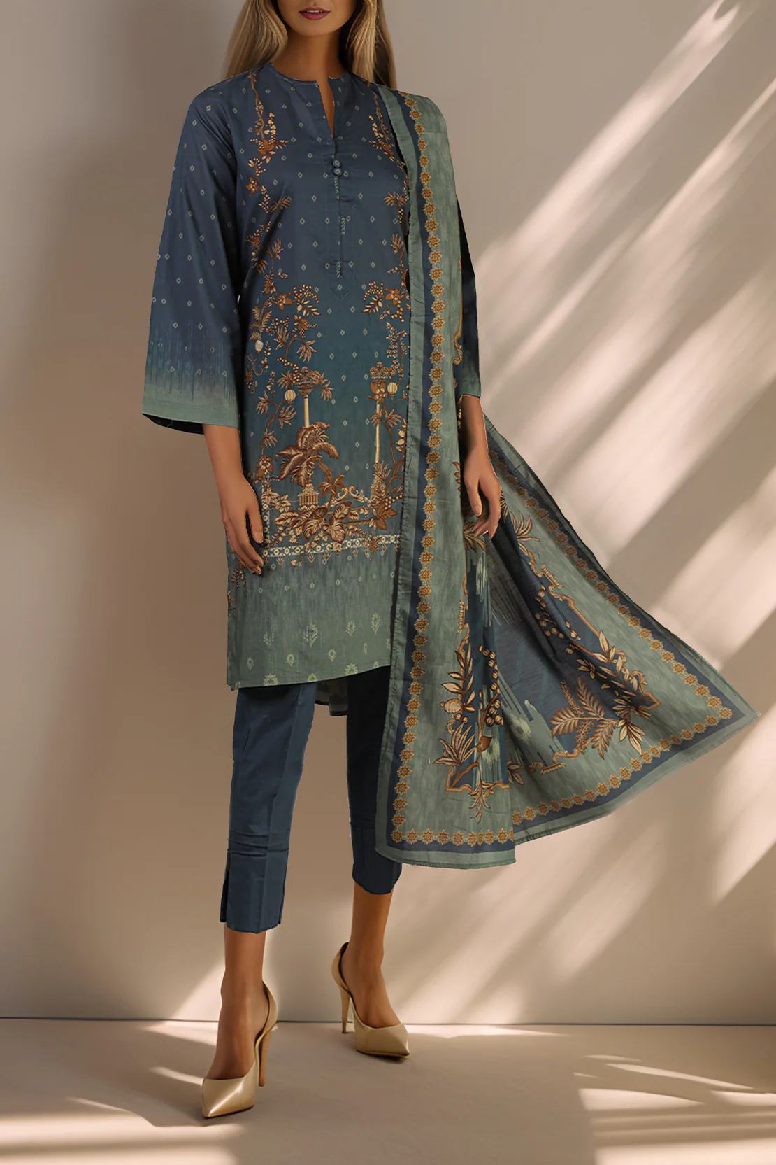 Printed Lawn Stitched 3 Piece - Image 2
