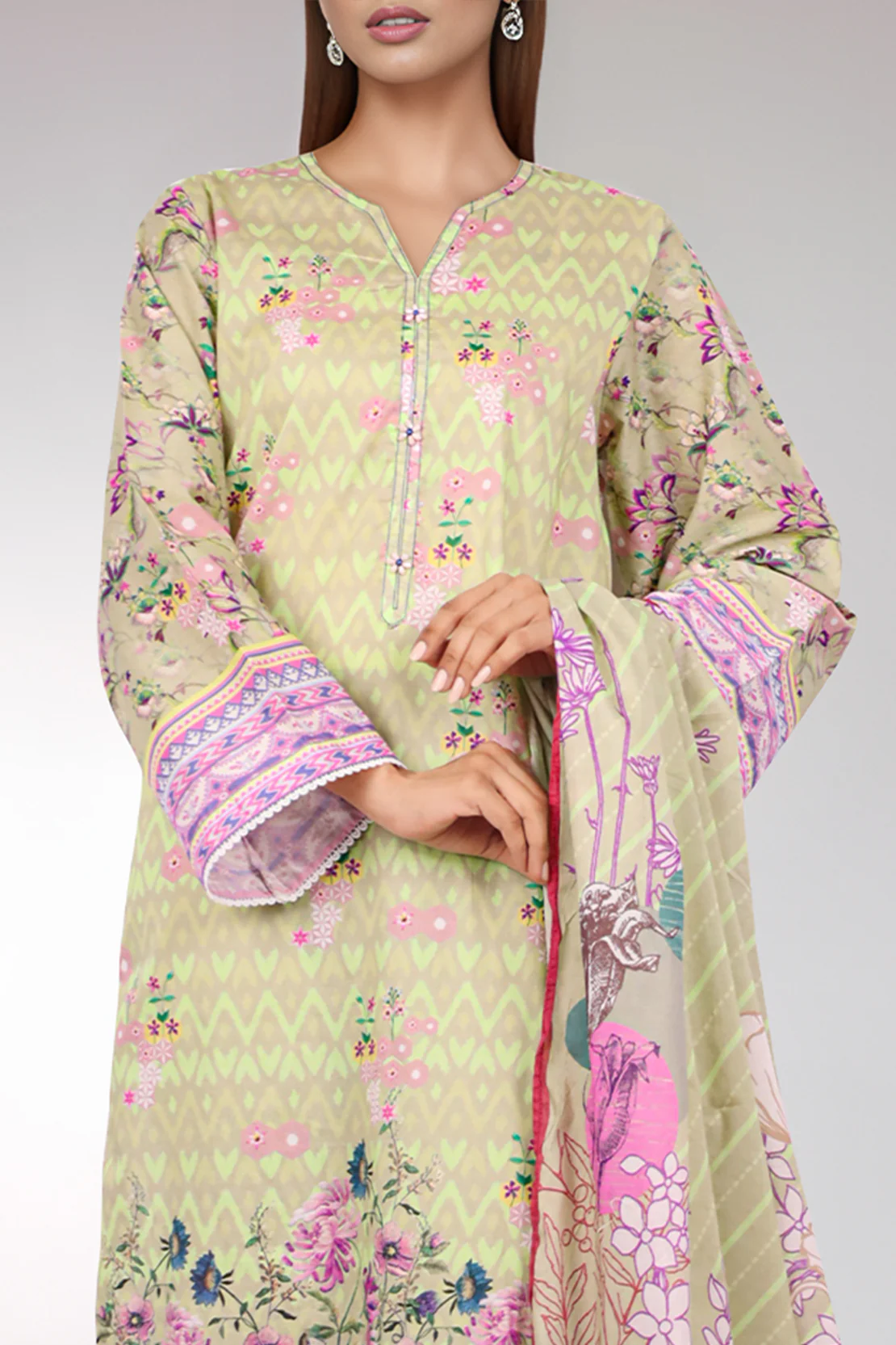 Printed Lawn Stitched 3 Piece