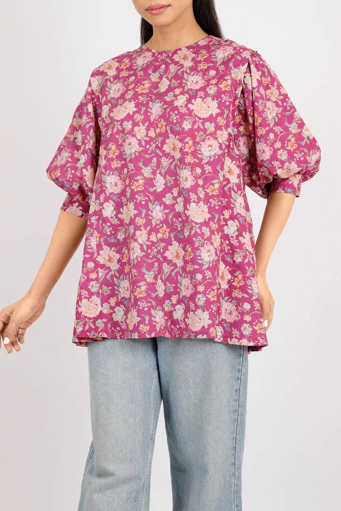 Printed Lawn Stitched Fusion Tops - Image 4