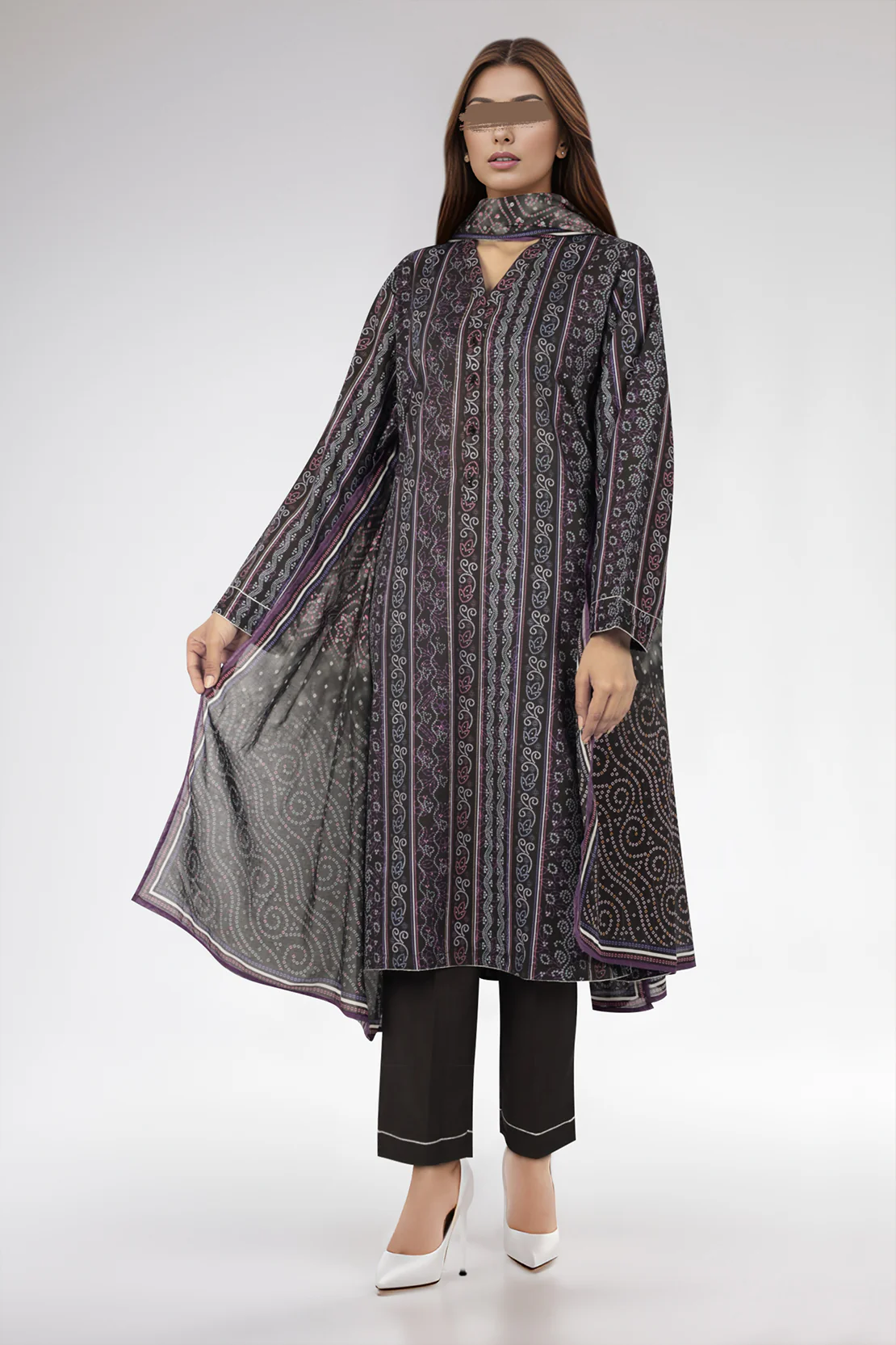 Printed Lawn Stitched Shirt - Image 3