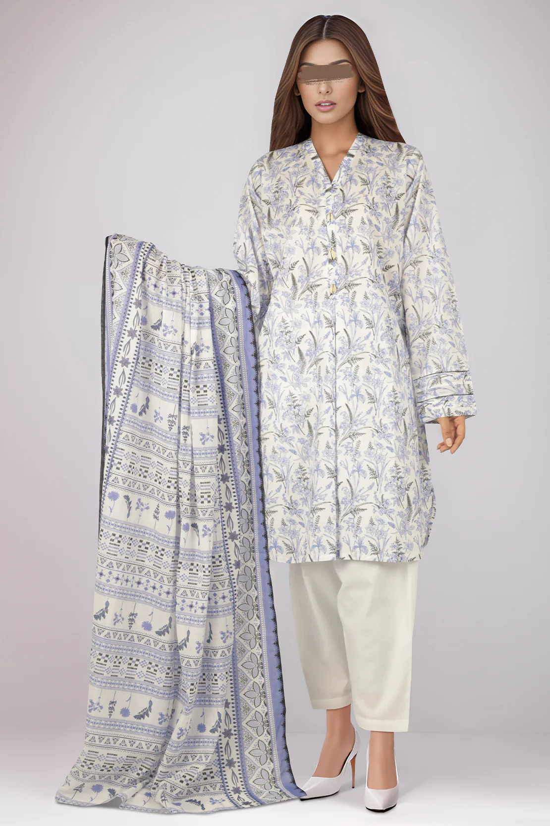 Printed Lawn Stitched Shirt - Image 2