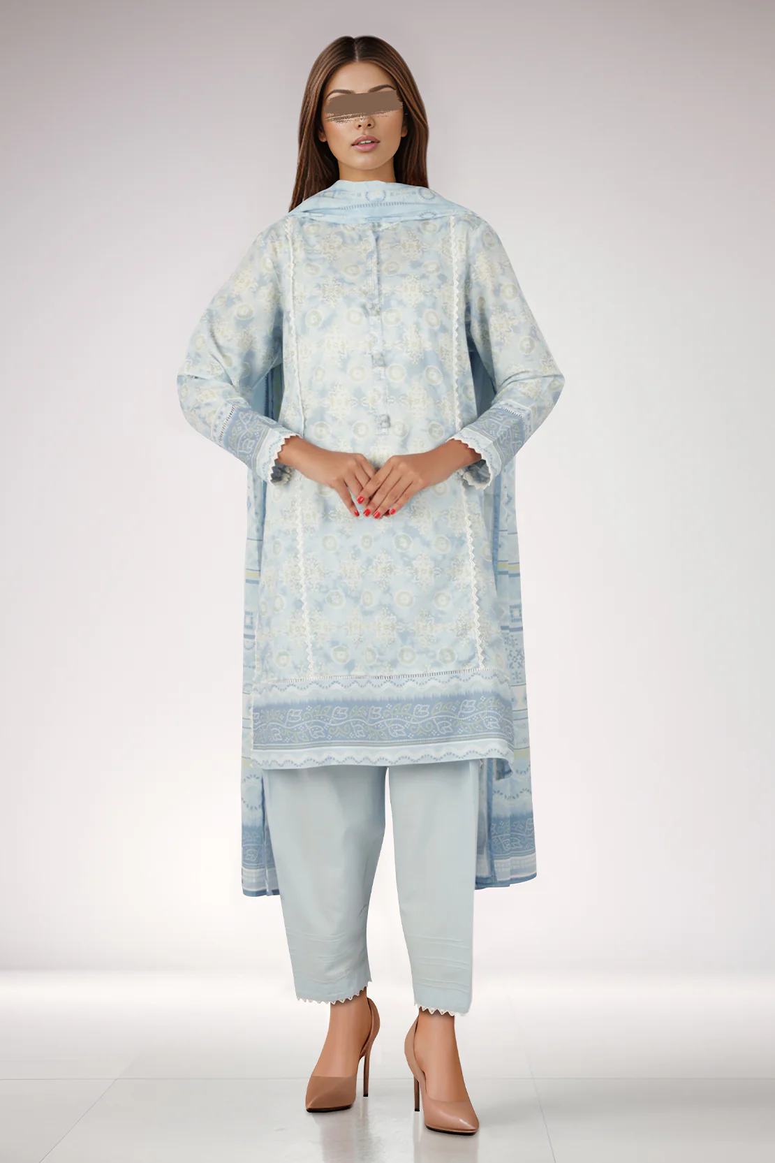 Printed Lawn Stitched Shirt - Image 2