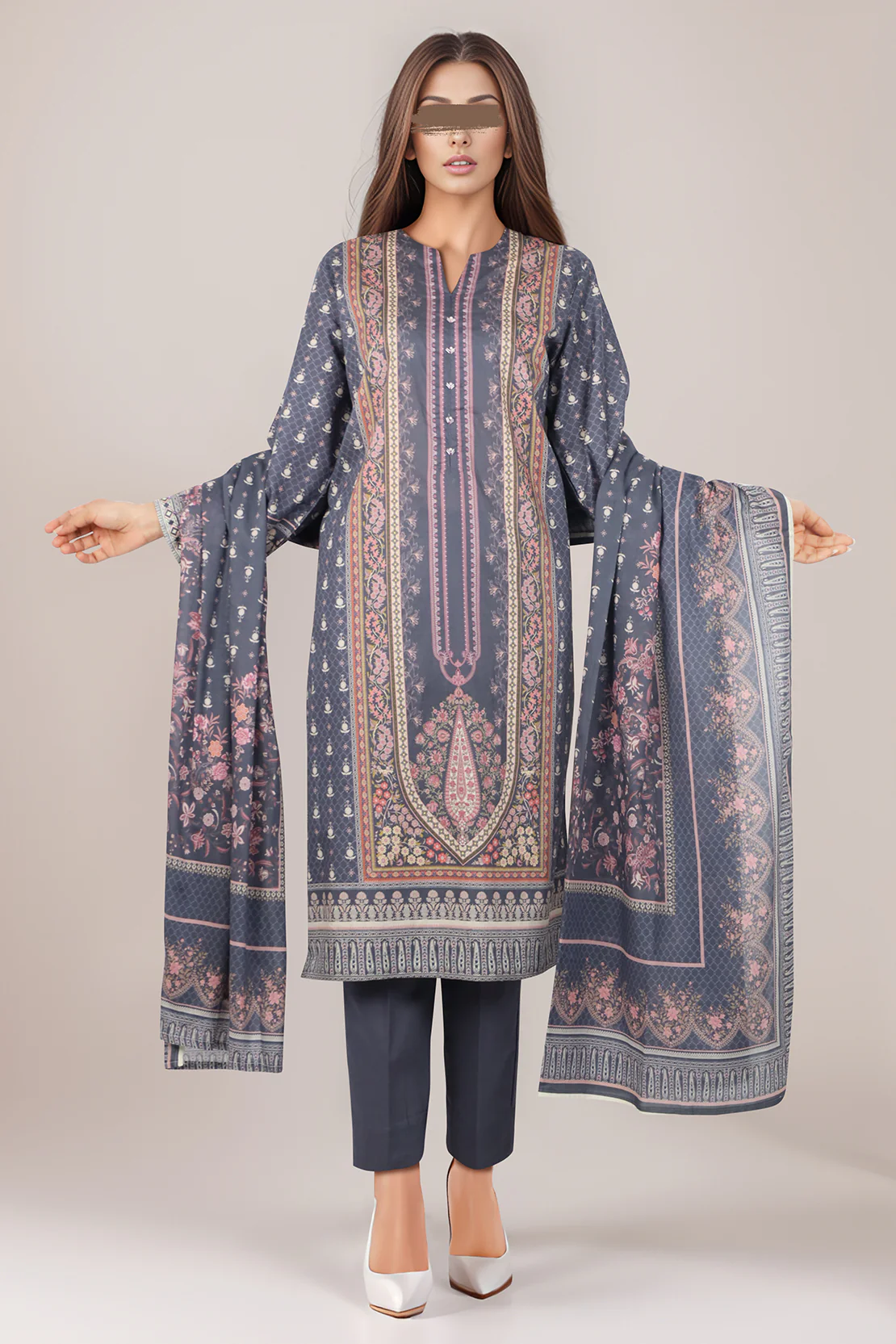 Printed Lawn Stitched Shirt - Image 2