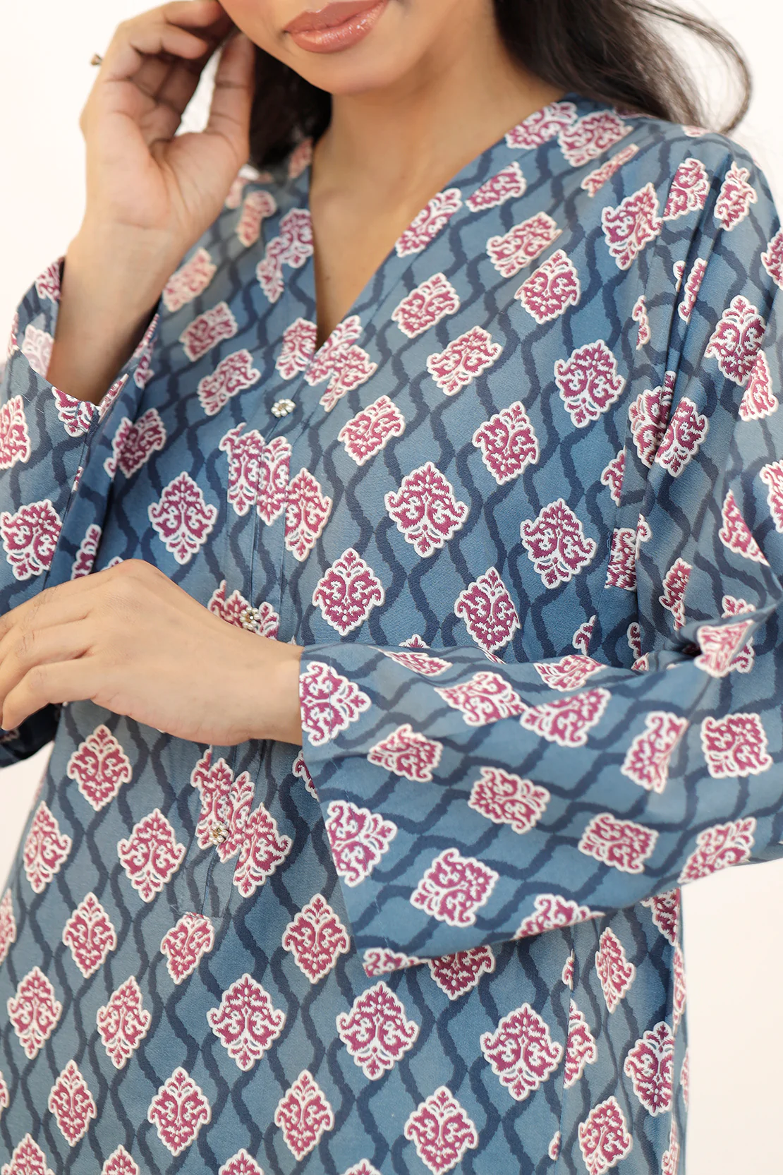 Printed Lawn Stitched Shirt - Image 5