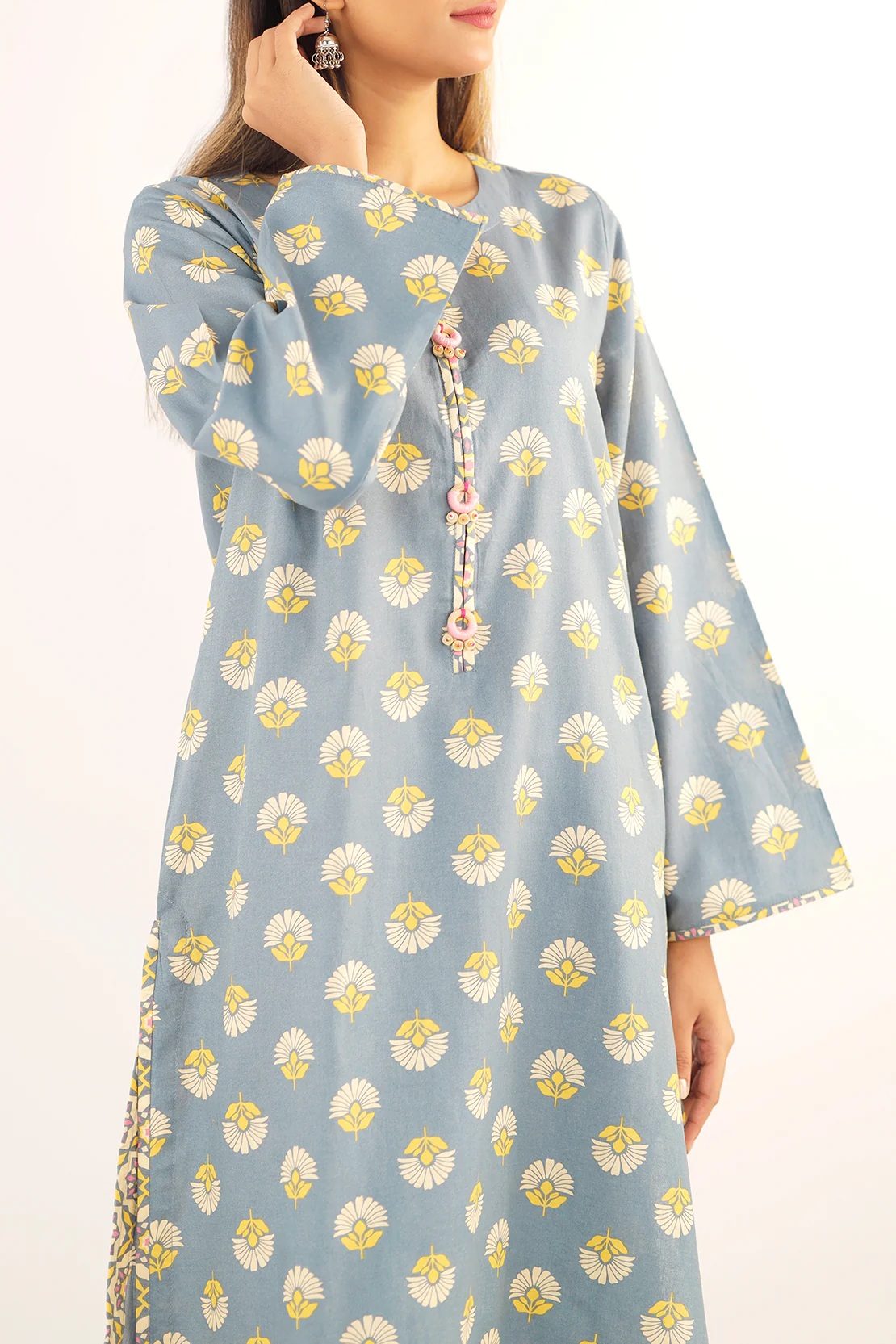 Printed Lawn Stitched Shirt - Image 4