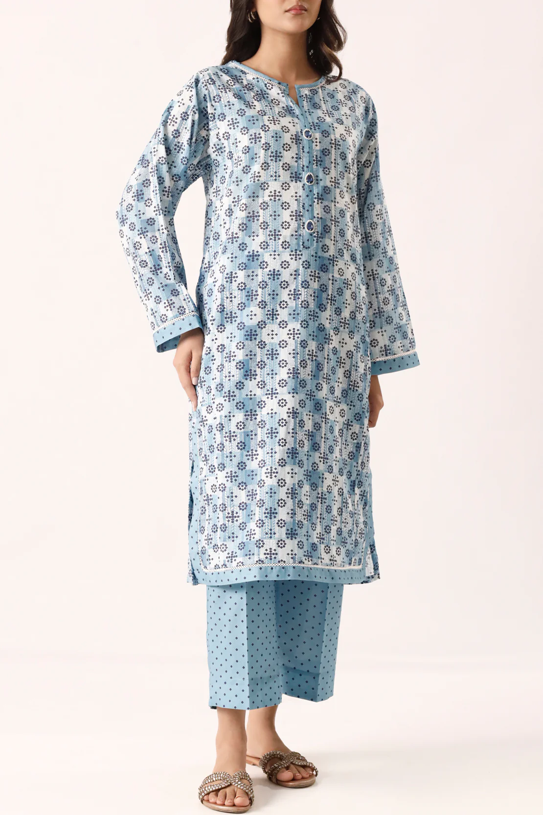 Printed Lawn Stitched Shirt - Image 3